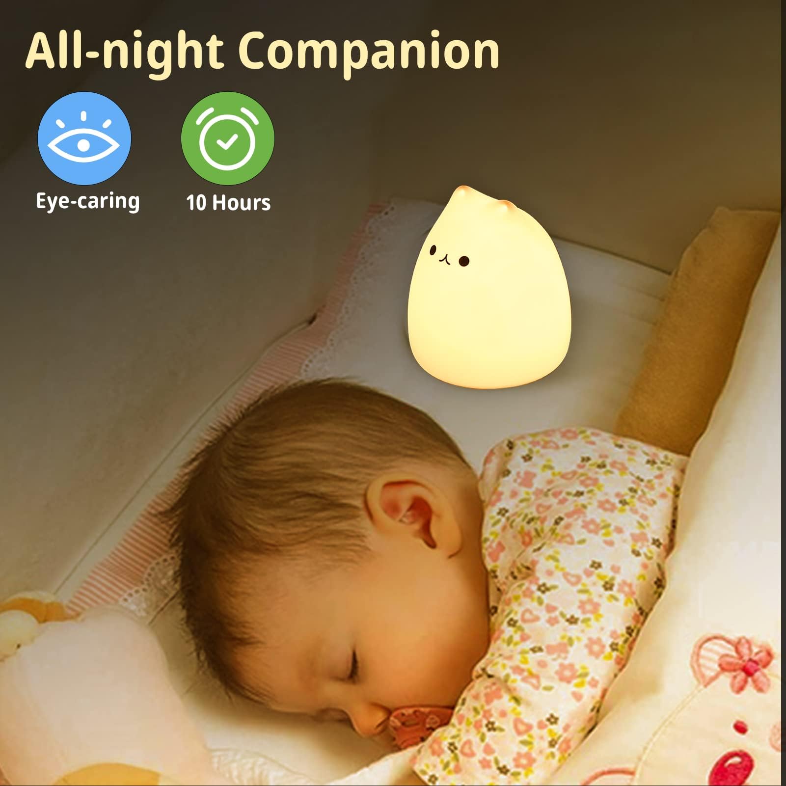 Loveruis Cat Lamp Night Light Girl Colorful Squishy Night Lights With 1 Hours Timer Kids Nightlight For Kids Room Gift For Toddle Kitty Lamp Girl