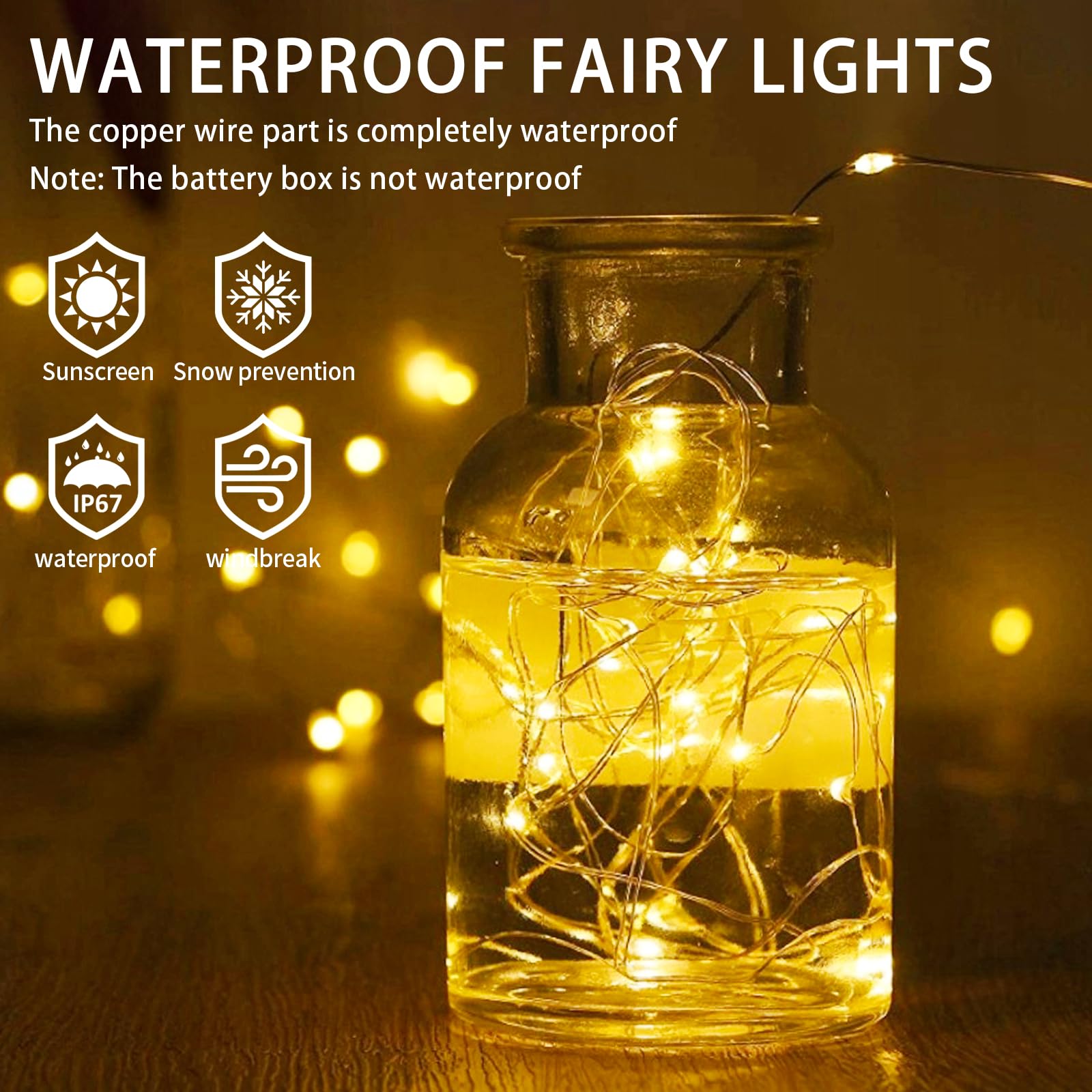 chzk Fairy Lights Battery Operated, 24 Pack 7FT 20 LED Mini String Lights Twinkle Lights for Christmas Helloween Mason Jars Cent