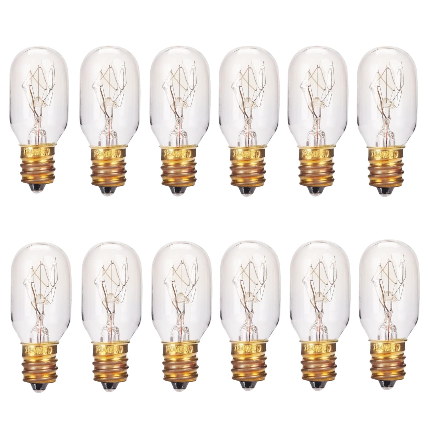 Moflekja Himalayan Salt Lamp Bulbs, T20 25W Original Replacement Long Lasting Incandescent Candelabra Light Bulbs E12 Socket, 12