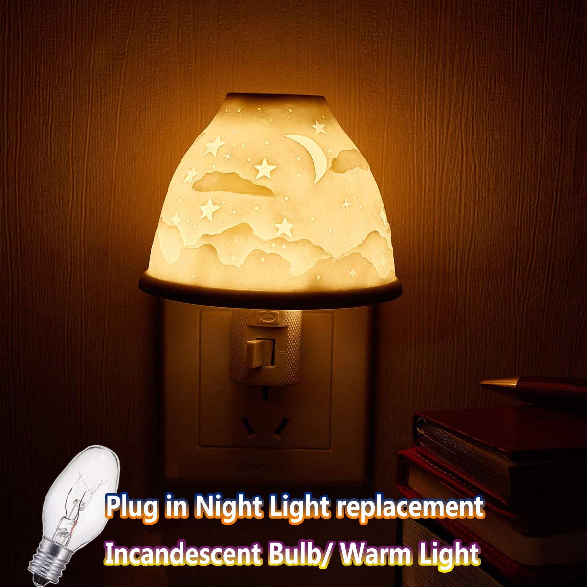 Wokhok 7 Watt Dimmable Night Light Bulbs, E12 Candelabra Base, 12 Pack, Warm White