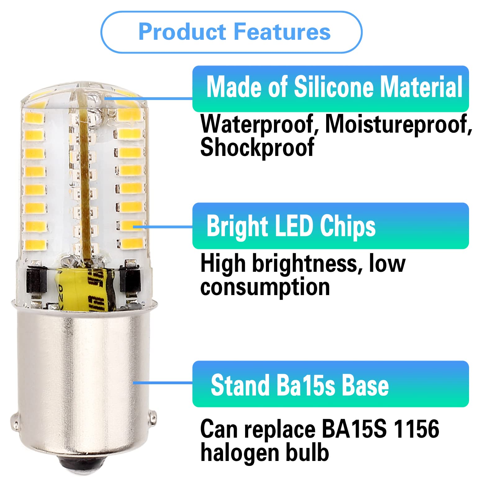 Ba15S 1156 P21W Led 12V Ac/Dc 6W Low Voltage Bulbs  1141 S8 Single Contact Bayonet Base  3000K Warm White  For Landscape Lighting  Rv  Camper  Outdoor Path Lighting Deck Lighting. (Pack Of 4)