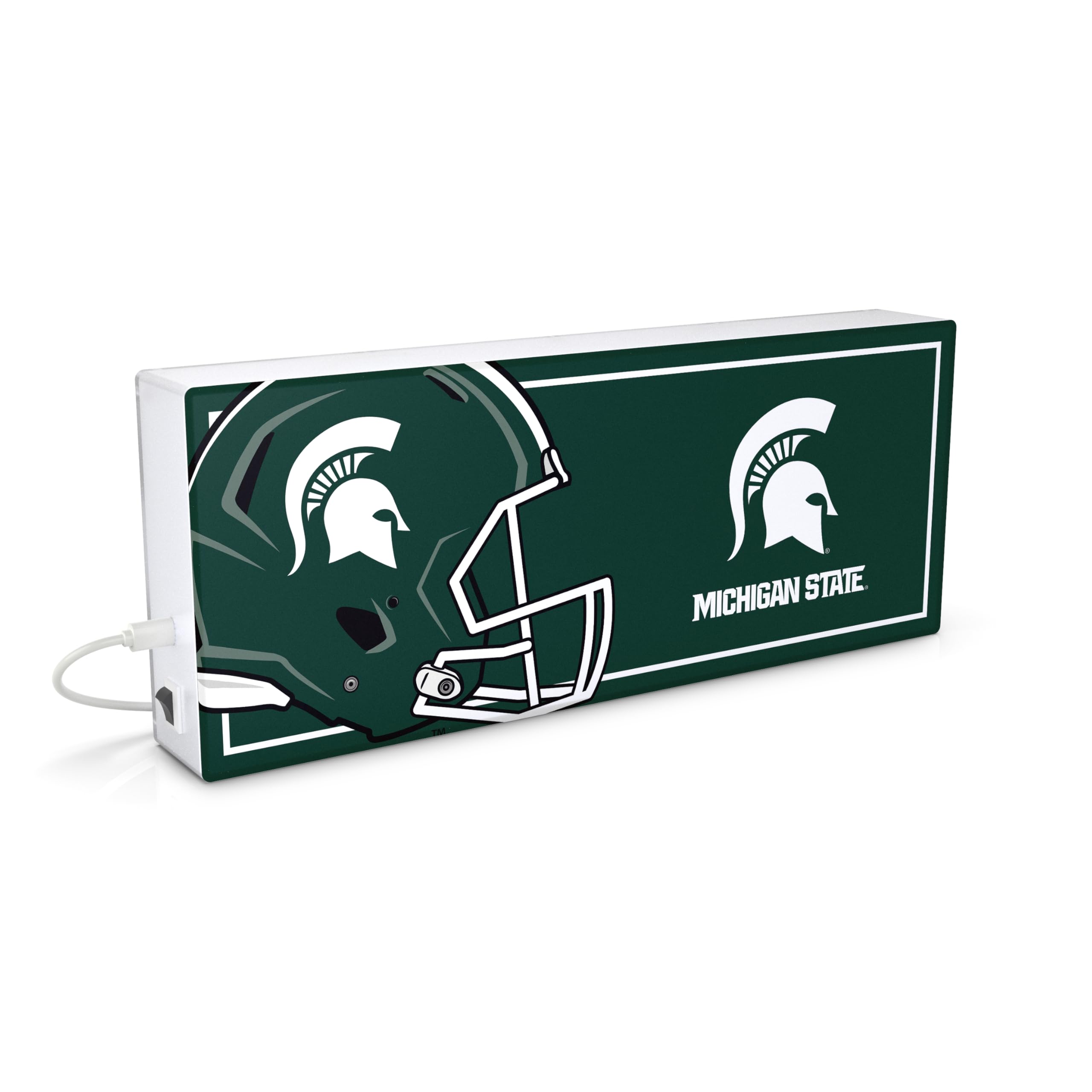 SOAR NCAA LED Ambience Light Box: Elevate Your Space with Officially Licensed Wall D  cor, Michigan State Spartans