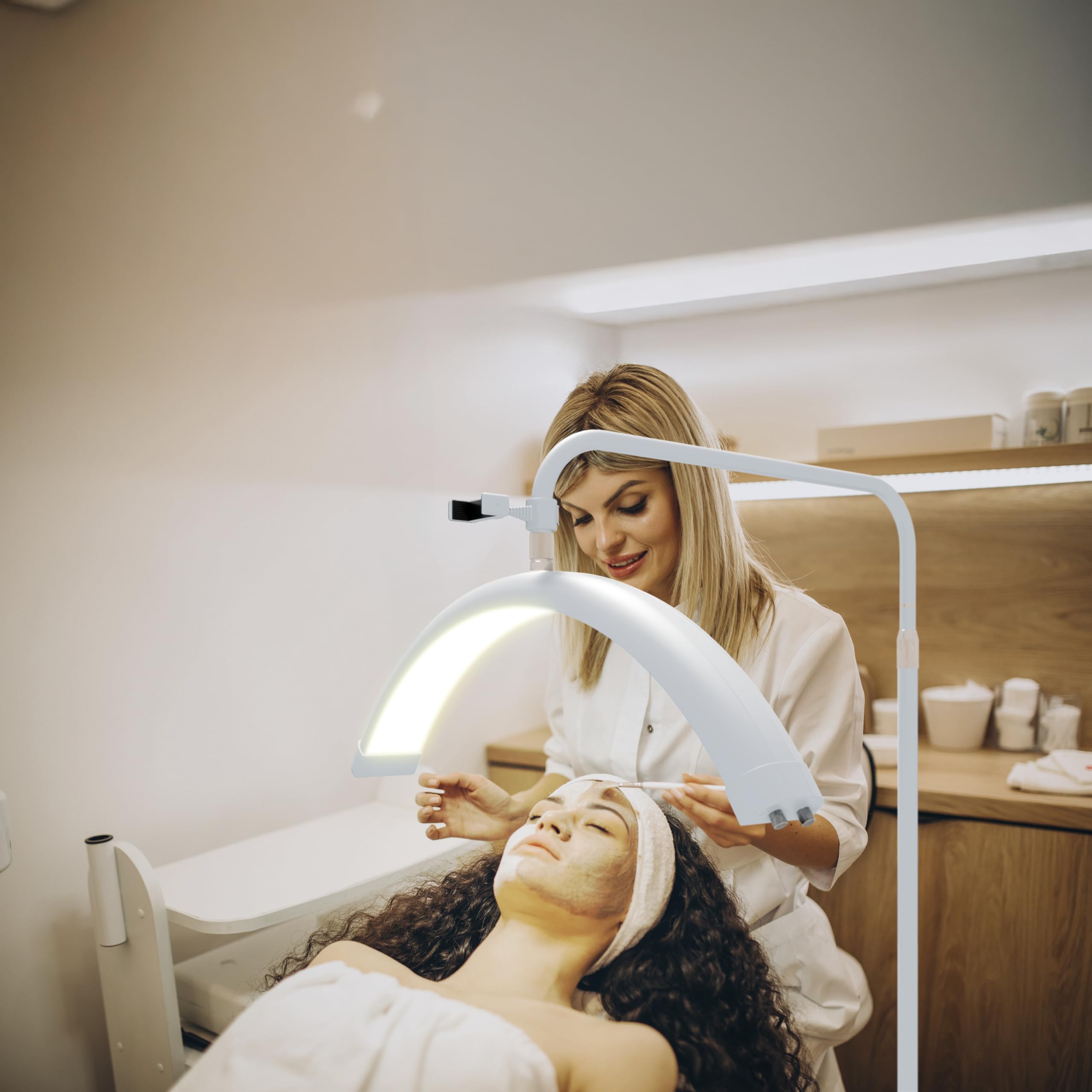 Hi_Friend 28 Inch Lash Light For Eyelash Tech, Arched Eyelash Extensions Led Lamp, Half Moon Light, Esthetician Eyelashes Led Li