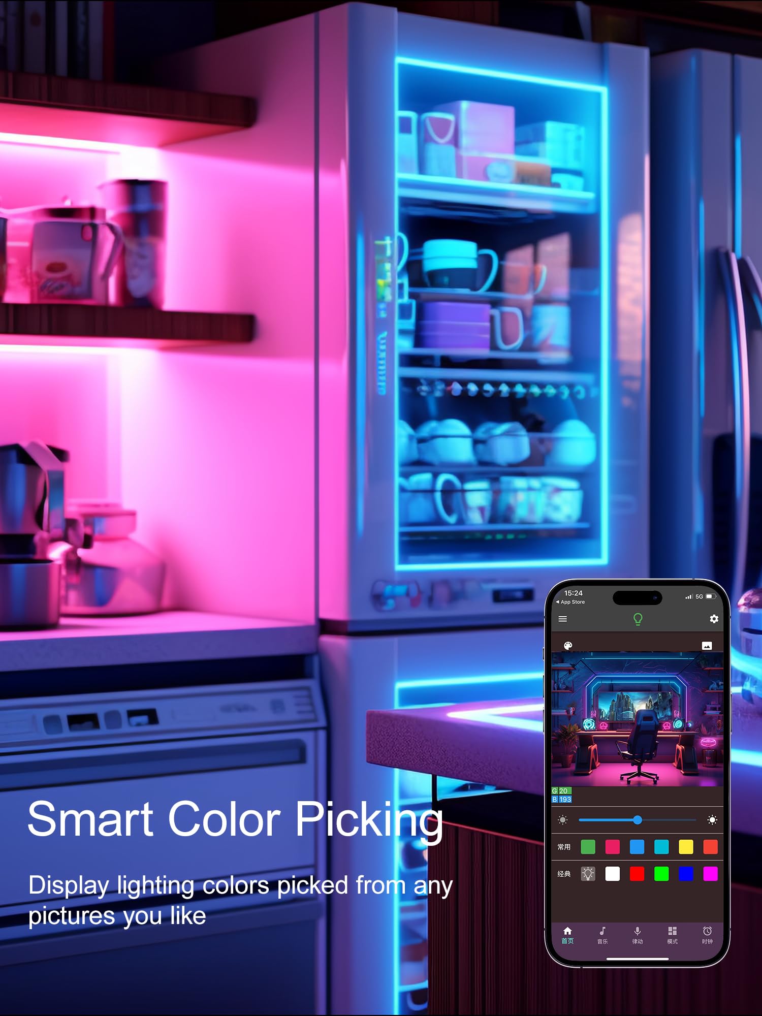 Buiestur 16.4 Ft Neon Rope Lights,Bedroom For Rgb Led Strip Lights,Outdoor Ip65 Waterproof Led Lights, With Remote Control And Application Control, Music Synchronous Color Changing Light, Diy Design