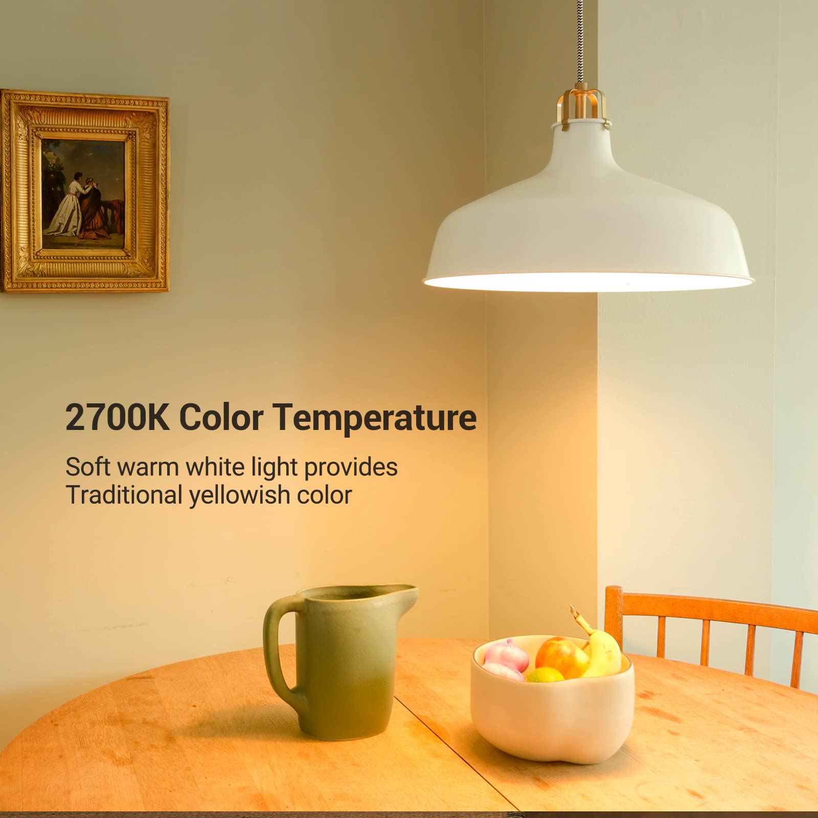 Dewenwils 10-Pack Dimmable Led A19 Light Bulb, Soft White Light With Warm Glow, 800 Lumen, 2700K, 10W (60 Watt Equivalent), E26