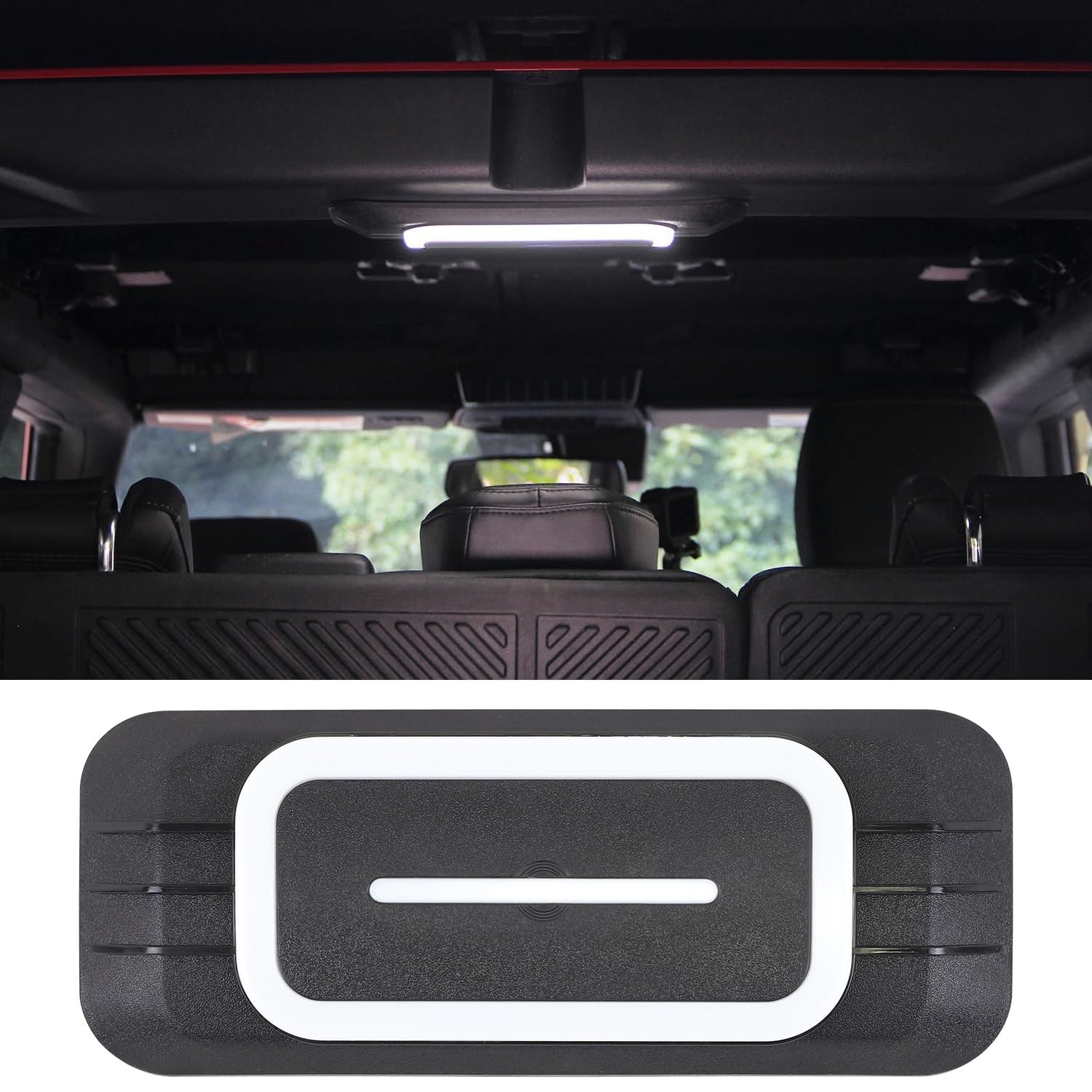 EVGoXMods Rear Ceiling Lights Compatible with Ford Bronco 4 Door 2025 2024 2023 2022 2021  Trunk Cargo Area LED Roof Dome Lamp Touch Switch Reading Lights Interior Accessories