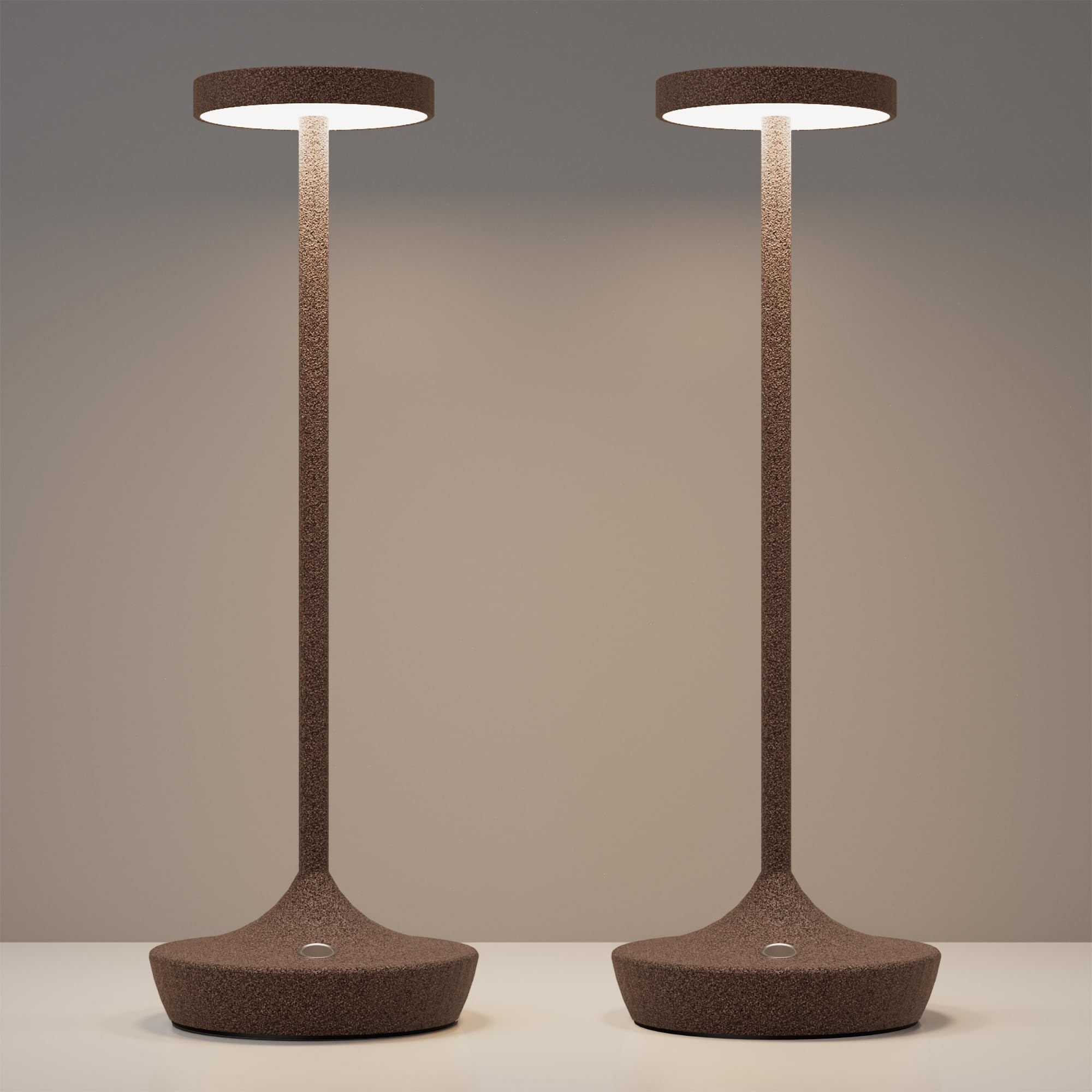 YHT Cordless LED Desk Lamp, 6000mAh Battery, Waterproof, 3-Color Touch, Portable, Rust 2P, Model X86