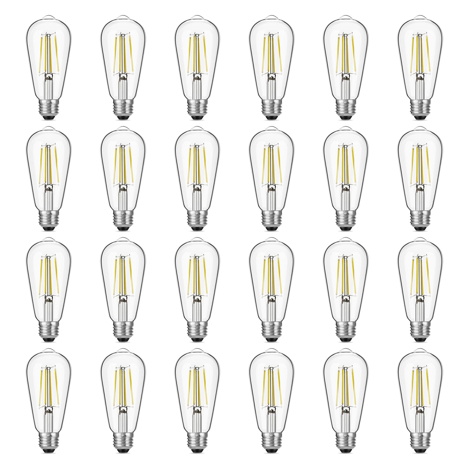 Gozelux Dimmable Vintage Led Edison Bulb 60W Equivalent, 6W 750Lumens Edison Light Bulbs 5000K Daylight White, St58 Antique Led 