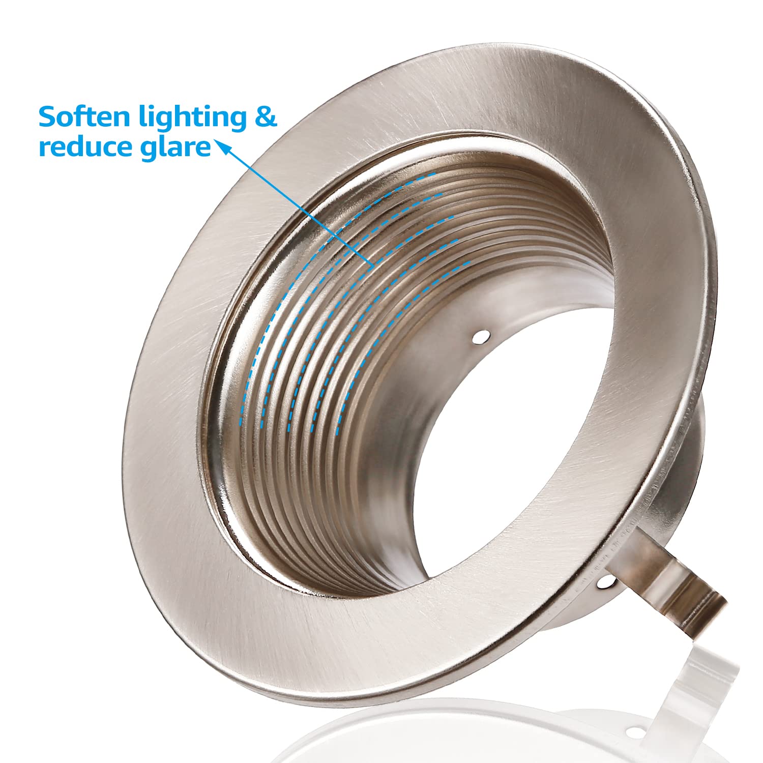 Torchstar 4 Inch Stylish Decor Recessed Light Trim, Metal Step Baffle Trim, Fit Halo/Juno Remodel Recessed Housing, 4 Inch Can L