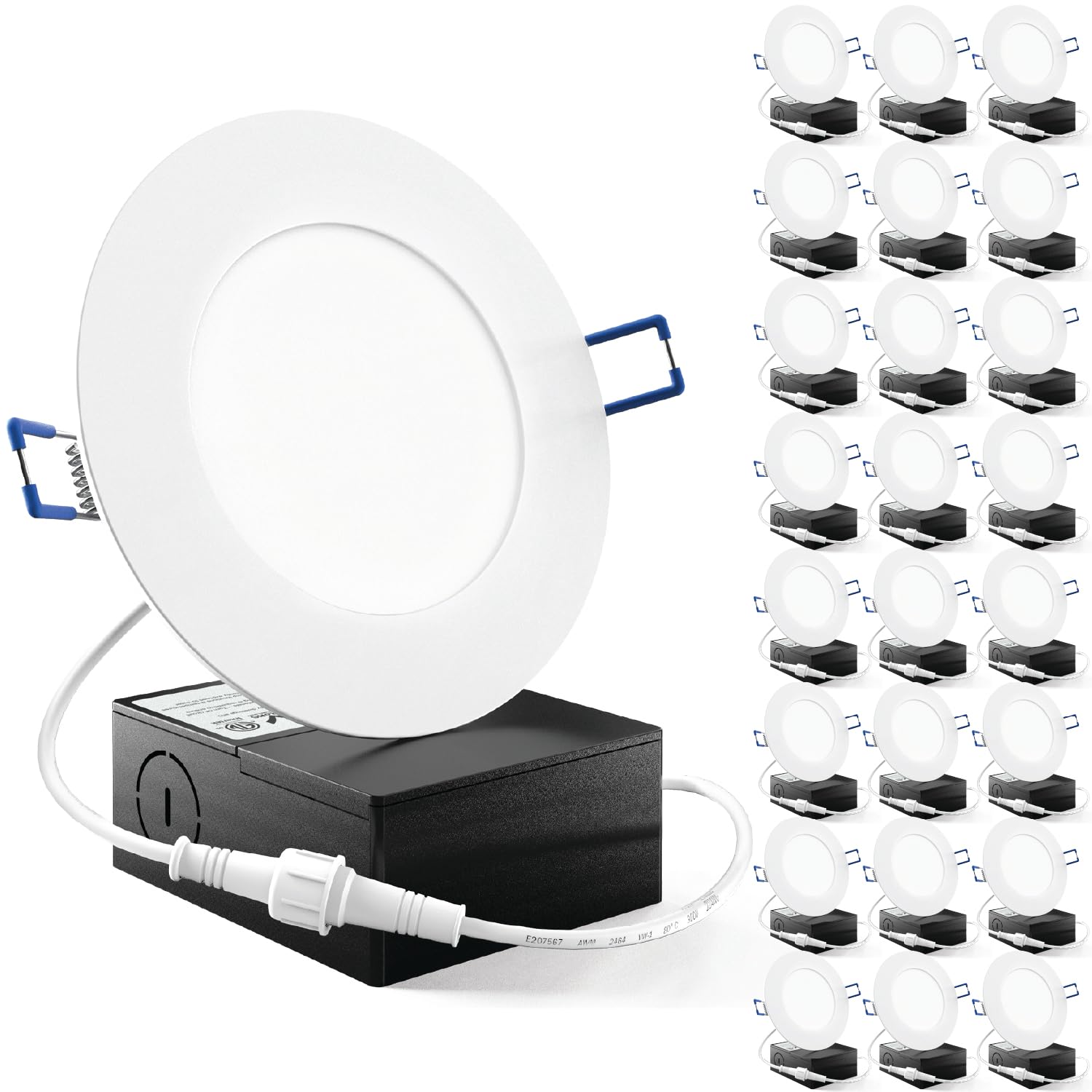 Sunco 24 Pack 4 Inch LED Recessed Lights, Slim Canless Ceiling Lighting, 650 LM, 10W (60W Equivalent), 5000K Daylight, Dimmable,