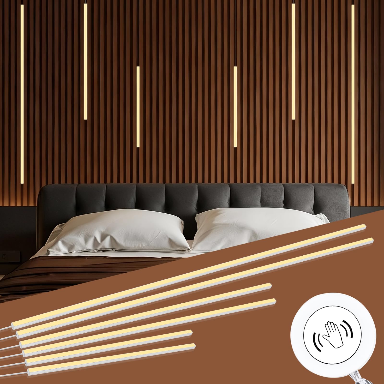 CUBITOR LED Recessed Lighting Kit, 6 Pack Warm White 3000K COB Light Bars, Silver Channel, Model WPL001