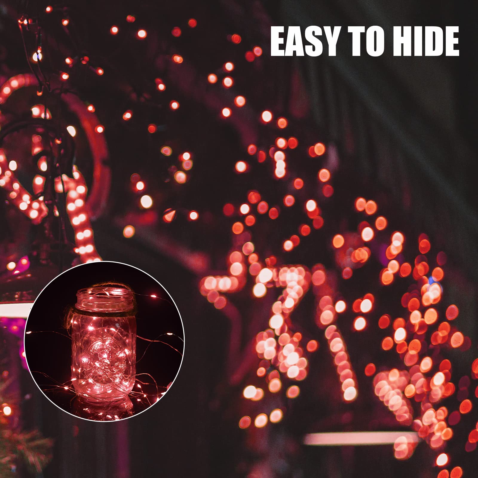 Brightown 12 Pack LED Fairy Lights, Waterproof, Red, 7 Feet, 20 LEDs, Battery Operated, Flexible Silver Wire, Safe, Energy Savin