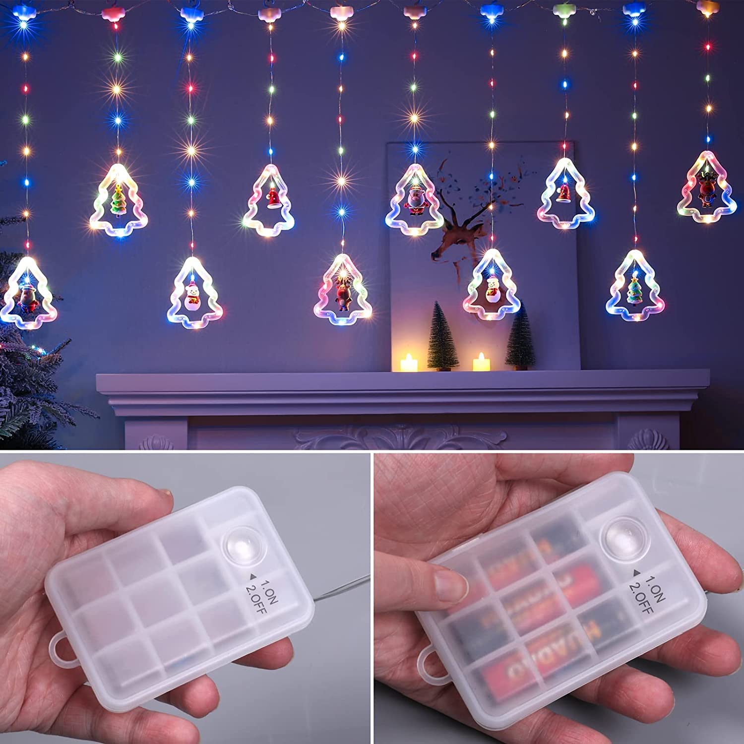 Aodini Christmas Lights, 120 Led Lights 9.84 Feet Long Christmas Decorations Lights, With Flashing Bubble Lights,10 Cute Round Lights, Extendable For Indoor, Outdoor (Warm White)