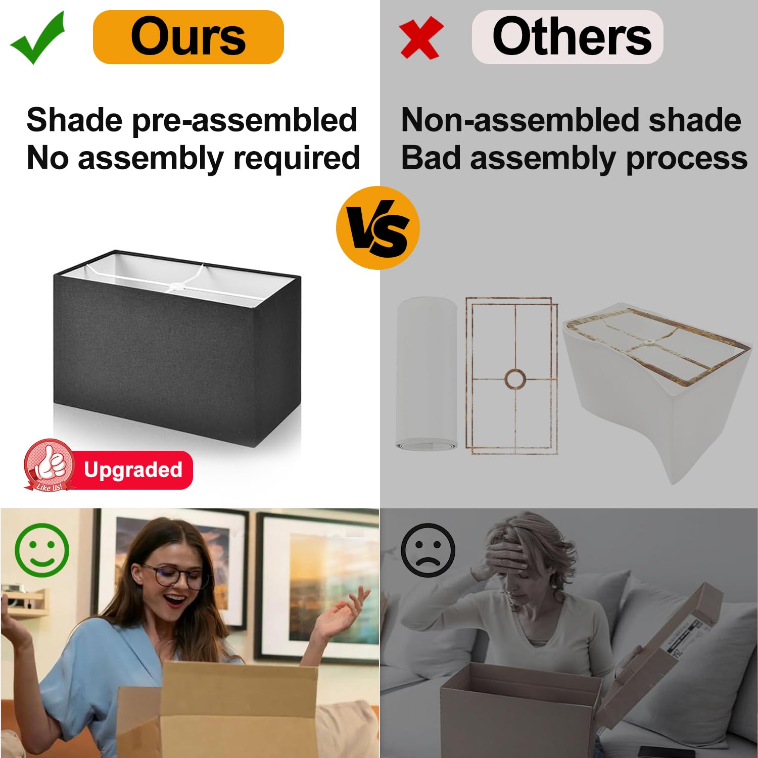 Lynnoland 21'' Set Of 2 Table Lamps With 2 Usb & Ac Outlets, Touch Control 3-Way Dimmable Modern Nightstand Lamps For Living Roo