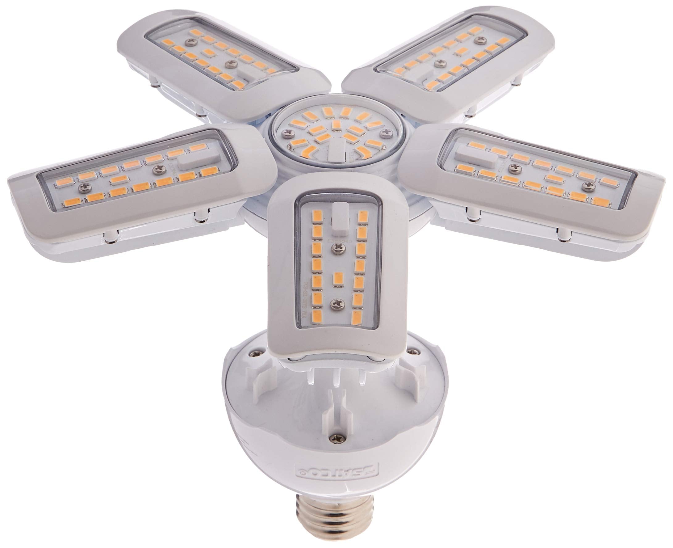 Satco S9768 LED Light Bulb, 30W HID Replacement, 2700K Warm White, Adjustable Beam Angle, Medium Base, Standard Size