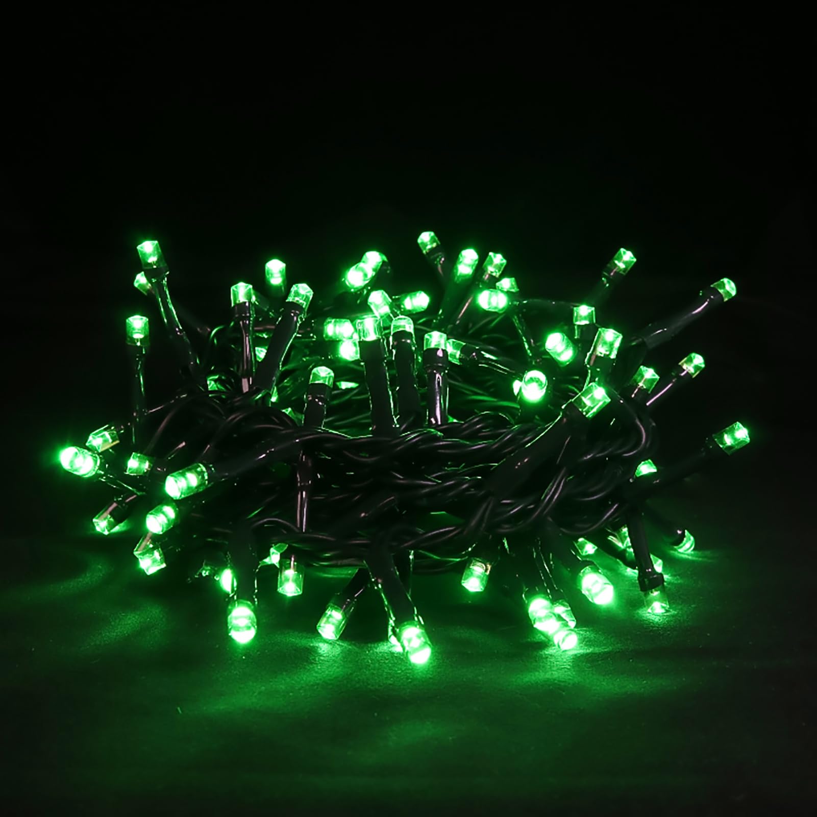 Green Christmas String Lights - 100 LED Green String Lights Plug in for Tree  Bedroom  Party  Indoor/Outdoor St. Patricks Day Decorations  8 Feet Wire  8 Modes & Memory Function  Connectable
