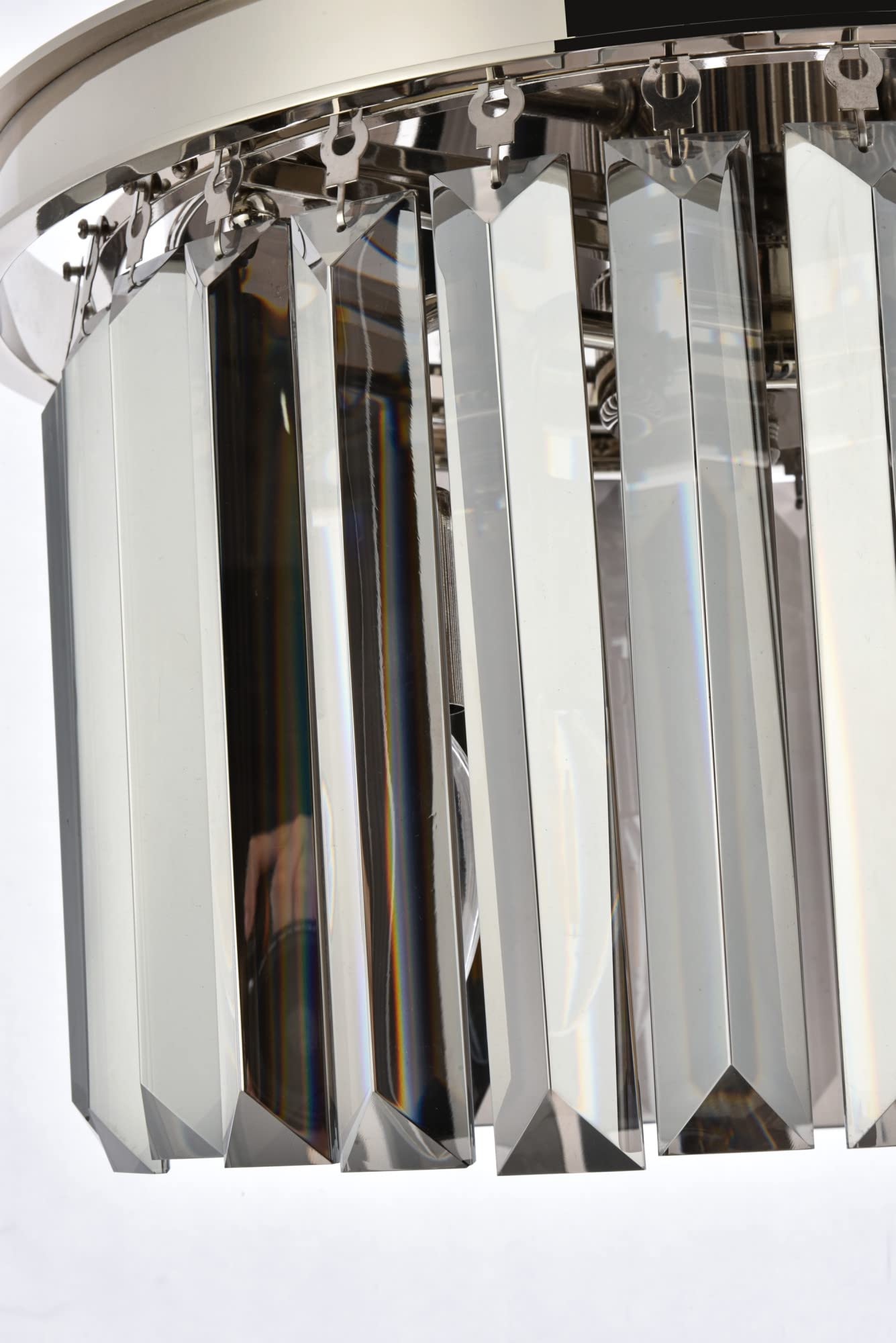 Elegant Lighting Sydney 3 Light Matte Black Flush Mount With Silver Shade - Modern Lighting Fixture