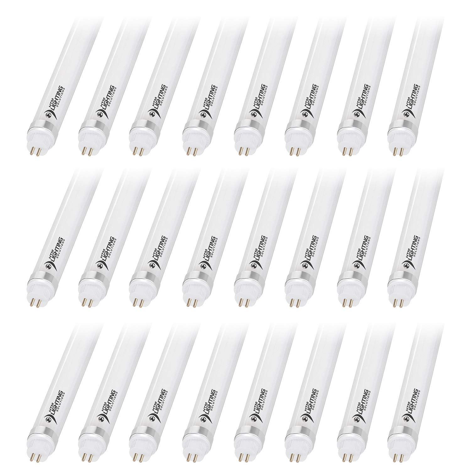 HTM LIGHTING SOLUTIONS 4ft T5 LED Tube Light 24W Frosted Lens 4000K Natural White Dual-End Powered 24 Pack