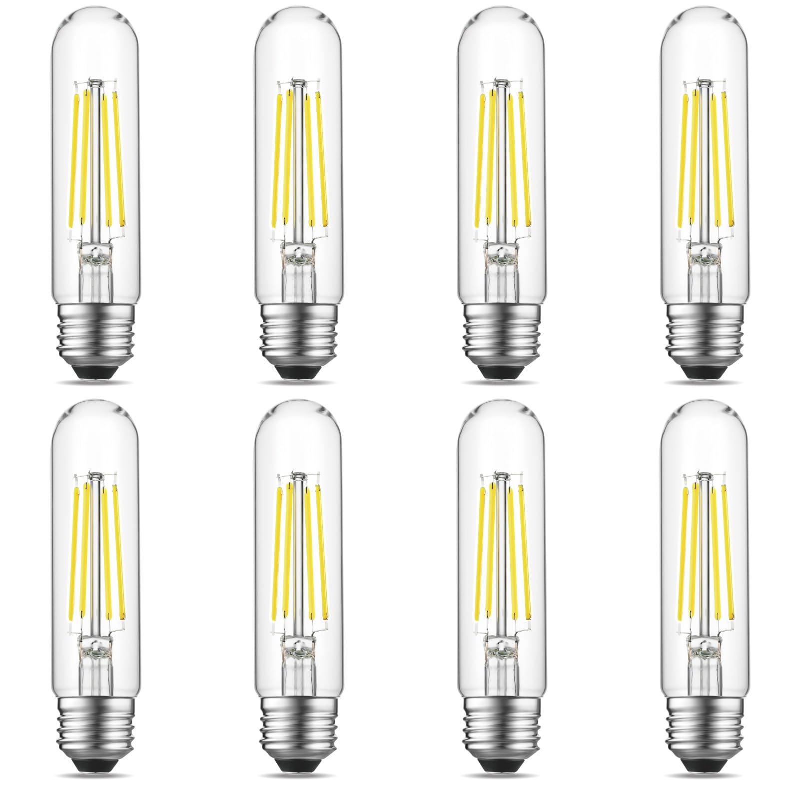Gozelux 5 Inch Tubular Led Edison Bulb, Daylight 5000K Led 6W 750Lm Dimmable Vintage Bulbs, 60 Watt Equivalent, E26 Base, T10 Le