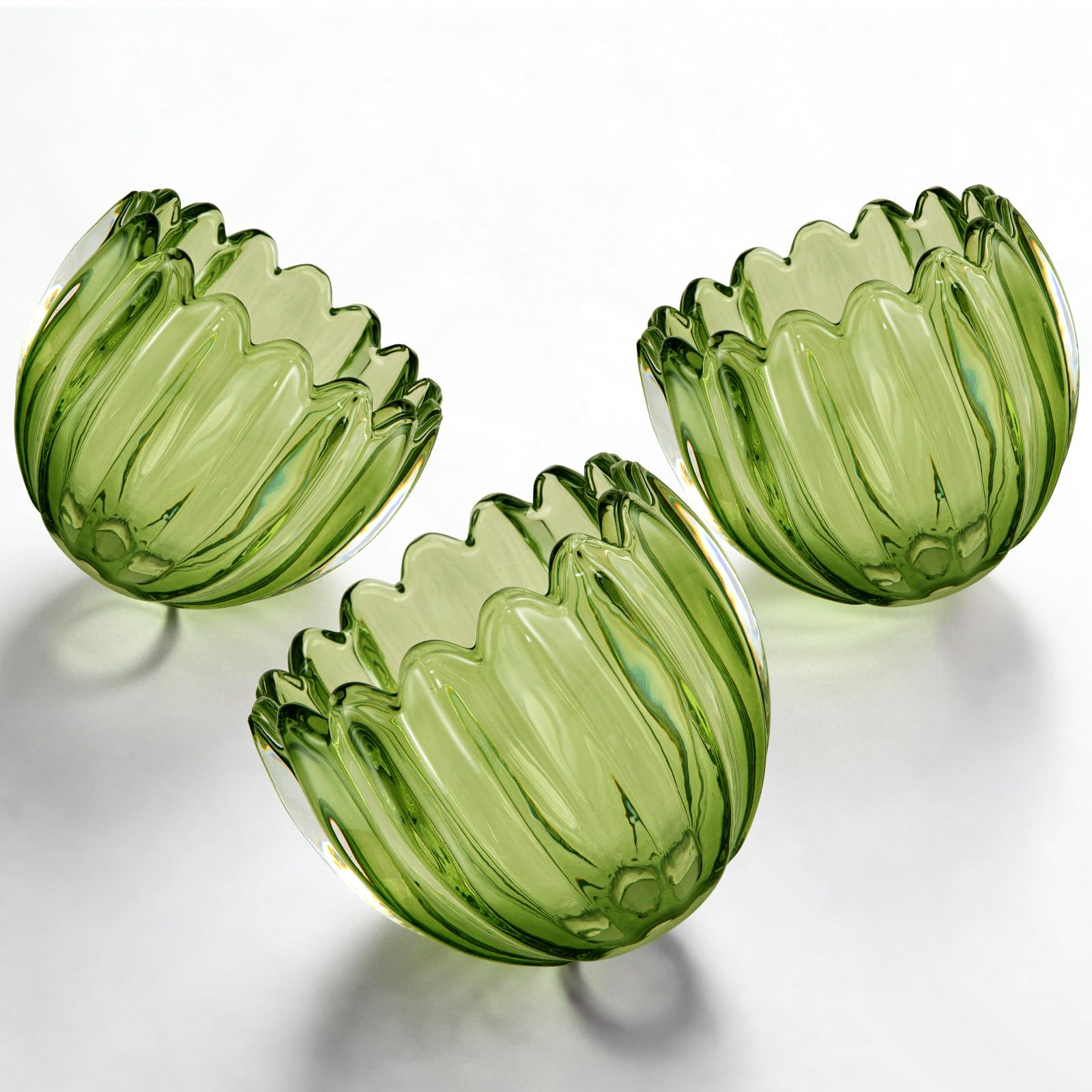 EIDEARAY Tulip Lamp Shades Replacement, Green Glass Sconce Shade Heavy and Thick for wall lamps, chandeliers, floor lamps, table