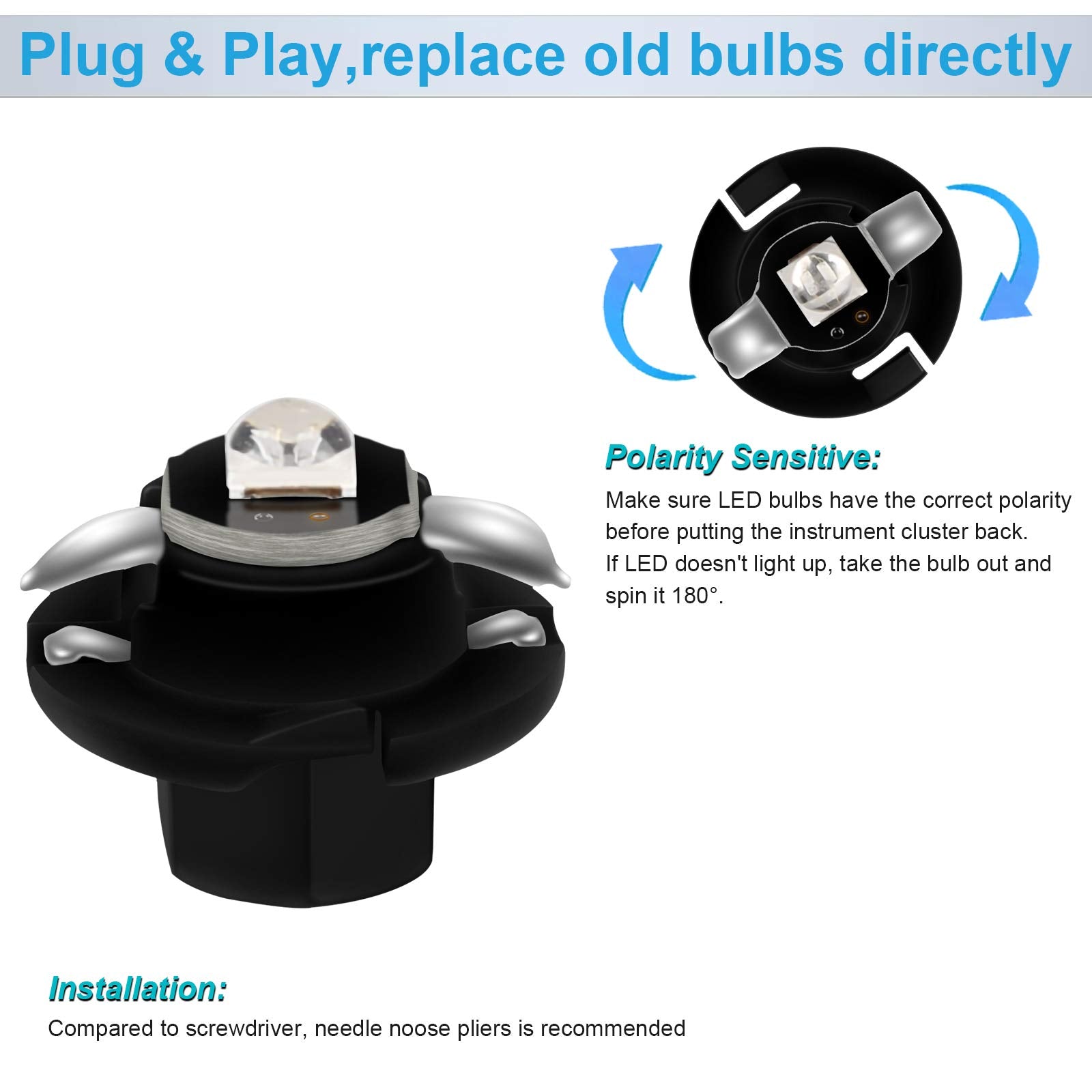 Mbuydiy Blue Led Lights Bulbs For Instrument Gauge Cluster Panel Speedometer Compatible With 2002-2006 Ram 1500 2500 3500 Pickup