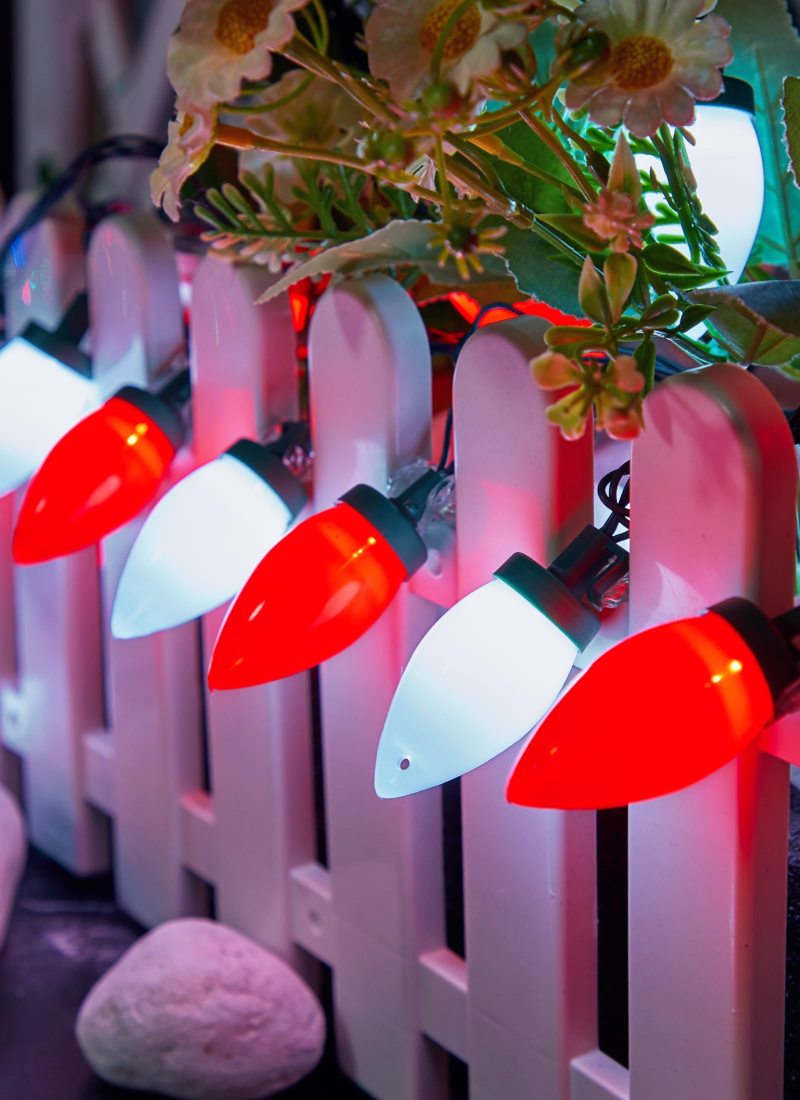 Brightown C9 Christmas Lights Outdoor Waterproof, 66Ft Vintage Lights String With 100 Smooth Opaque Bulbs, Plug-In Waterproof Ro