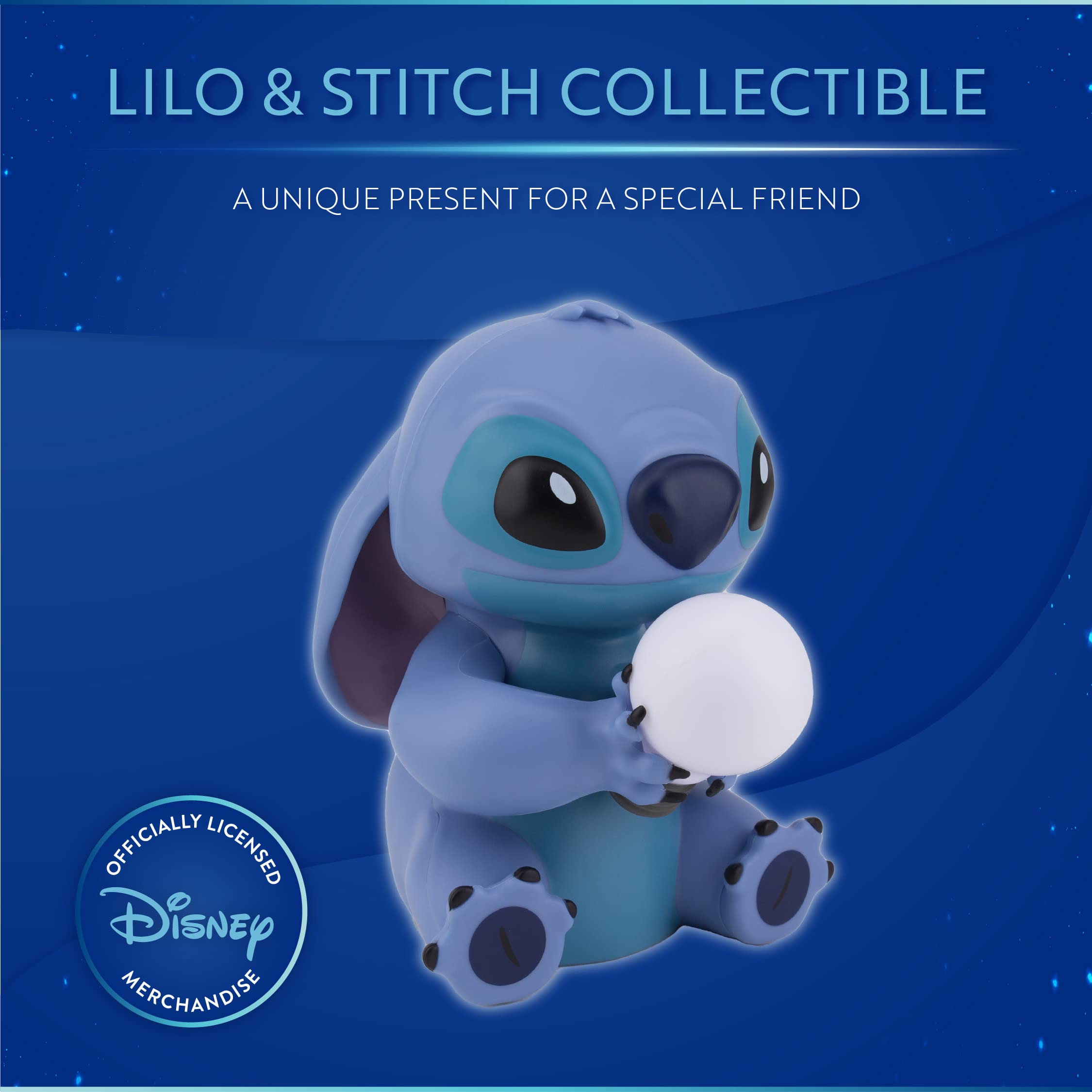 Paladone Lilo and Stitch Lamp - Blue Plastic Night Light, PP9652LS, Officially Licensed Disney Collectible for Bedroom Decor
