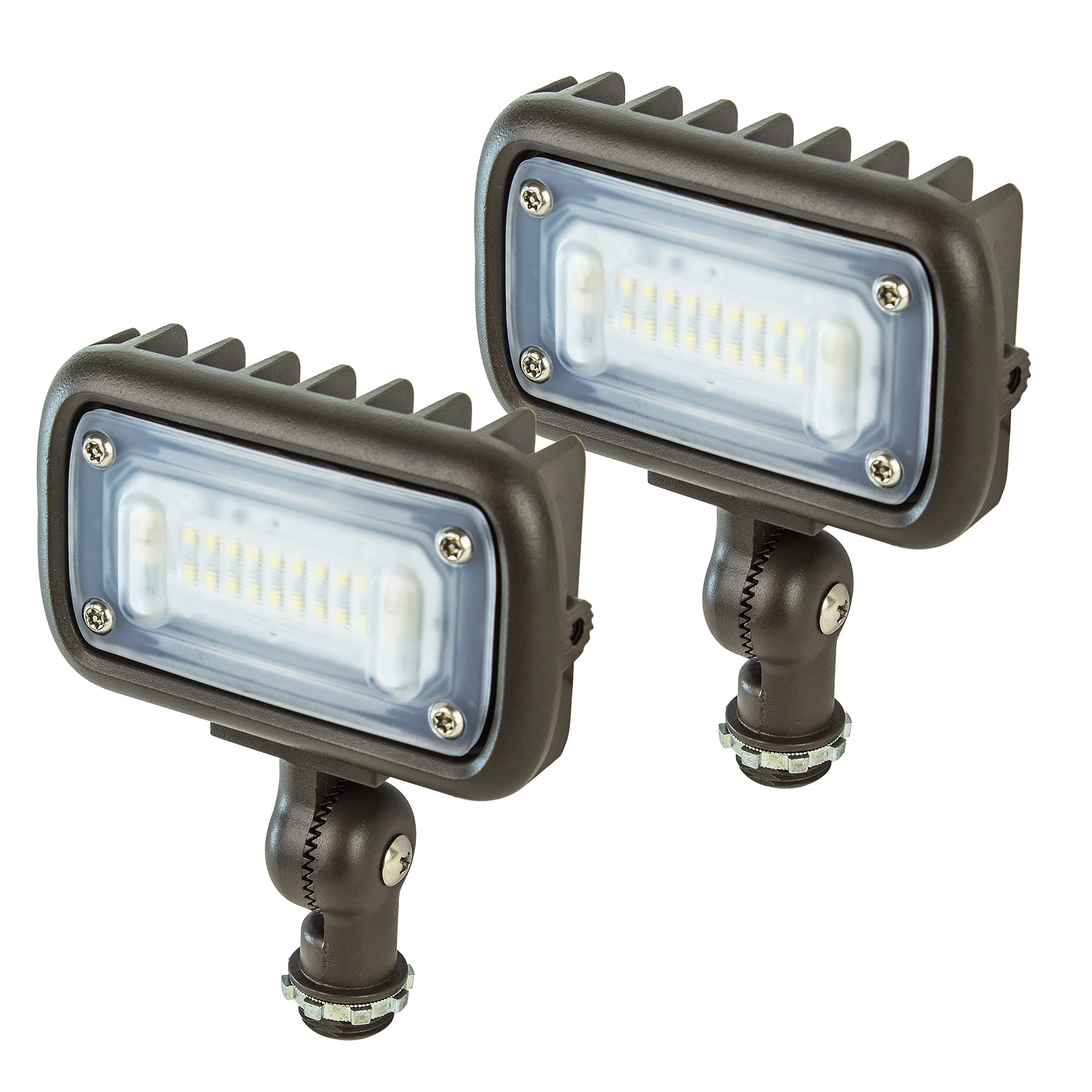 Newhouse Lighting Led Wall Wash Flood Light, 16W, 1500 Lumens, 3000K Warm White, Bronze, 2-Pack, Die-Cast Aluminum, Weatherproof