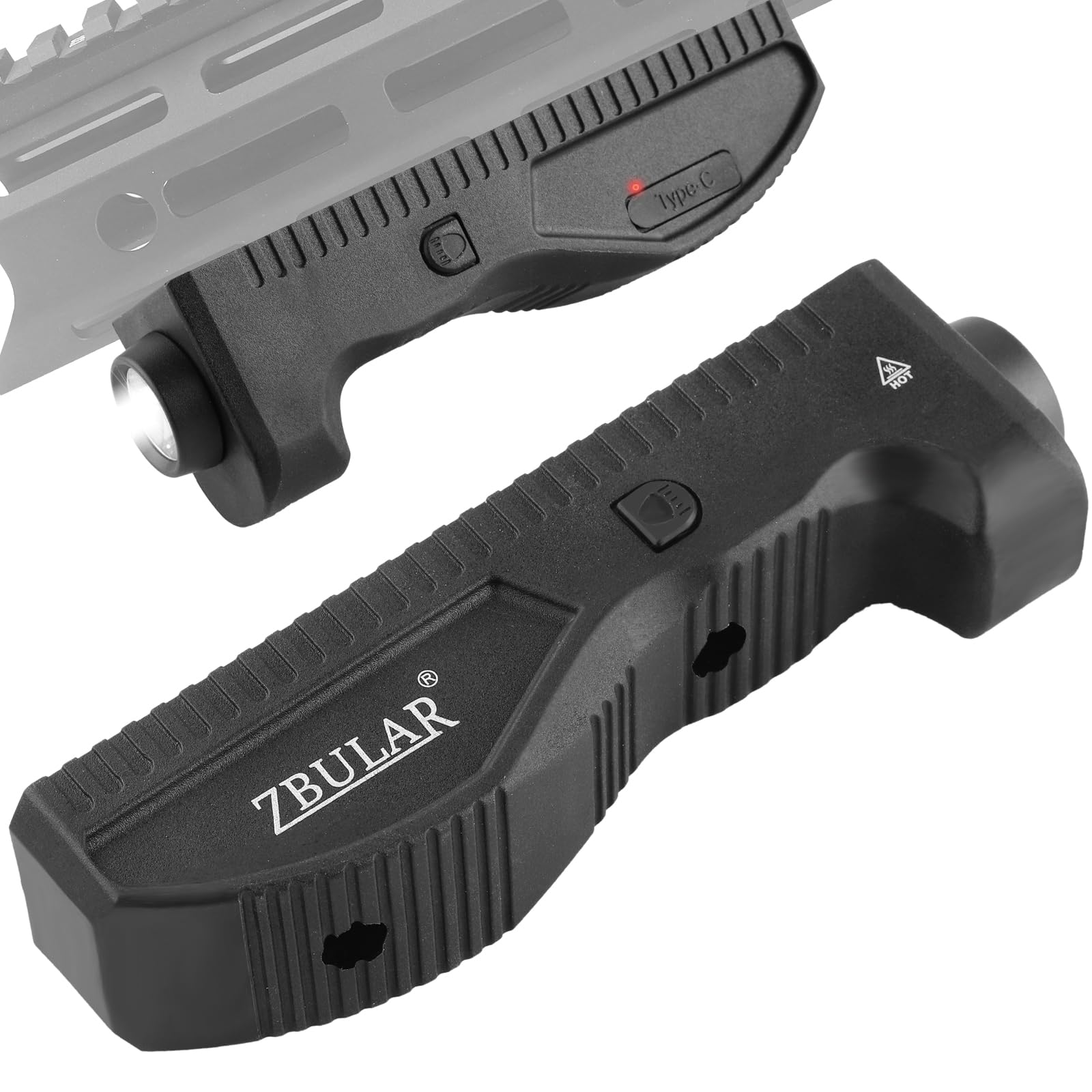 ZBULAR Flashlight 1450 Lumens, Dual Switch, Strobe Function, USB-C Rechargeable, Black, Model Z04