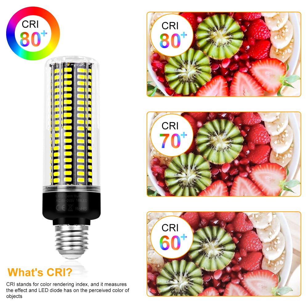 6Pack 350W Equivalent Led Corn Light 6000K Daylight Lamp Bulb 35Watts Super Bright 4041Lumen E26/E27 Medium Base Ceiling Fan Bul
