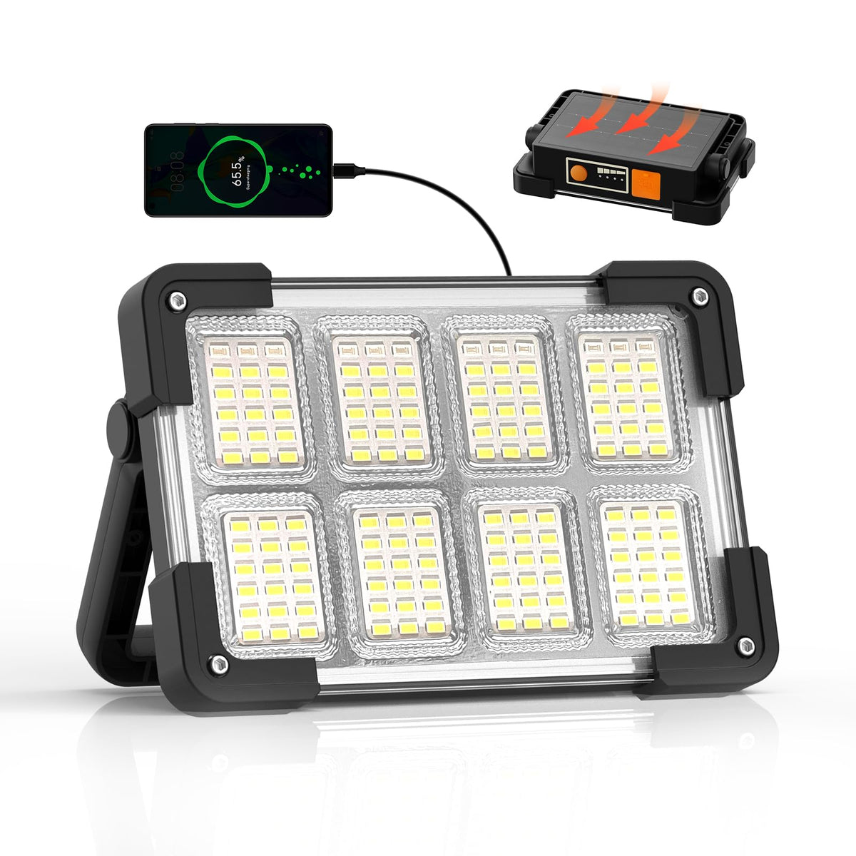 DANCINGBOAR 120W Solar Work Light, 144 LED 10000LM, 4 Modes, IP66 Wate ...