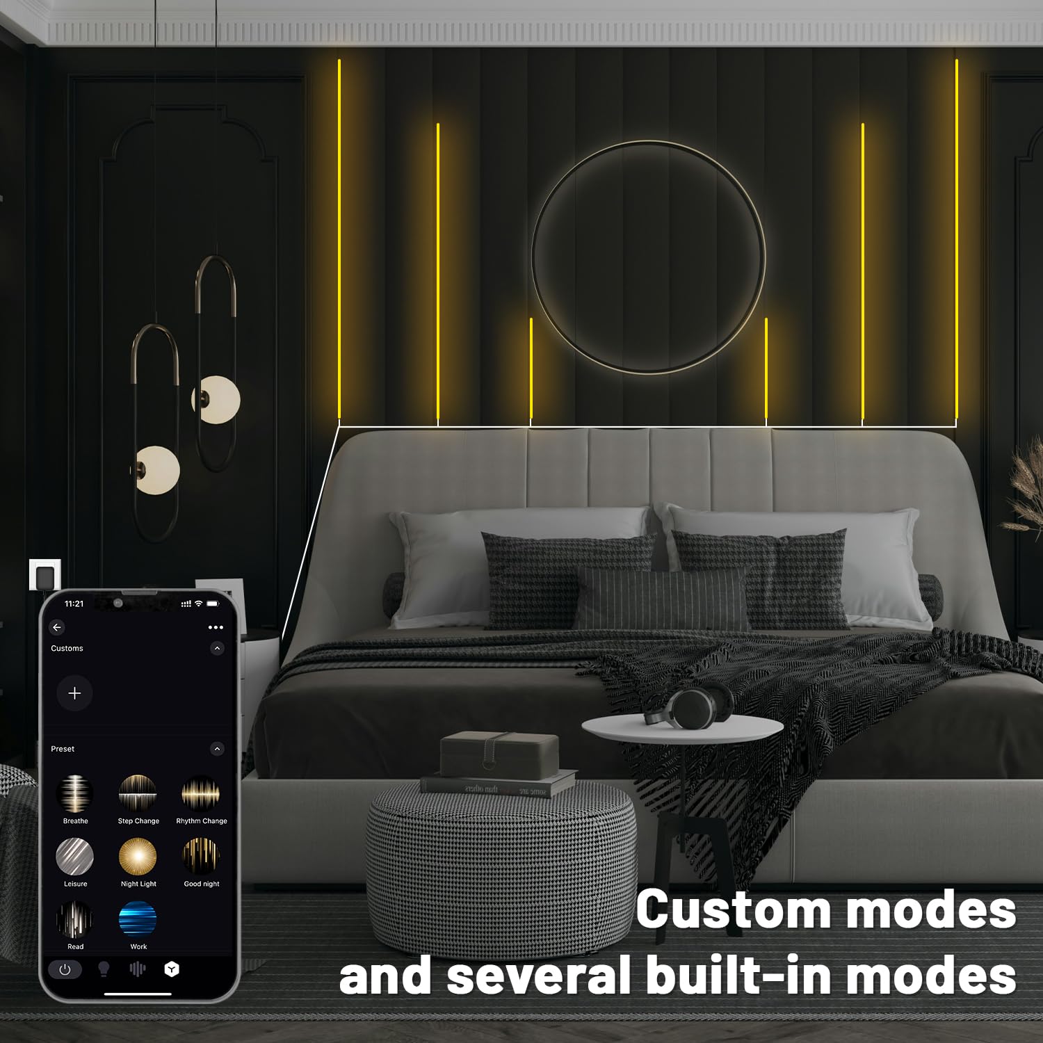 Lichaser 6.56ft WiFi COB LED Strip Lights, Warm White, Dimmable, Compatible with Alexa, Ideal for Acoustic Panels and Shelves