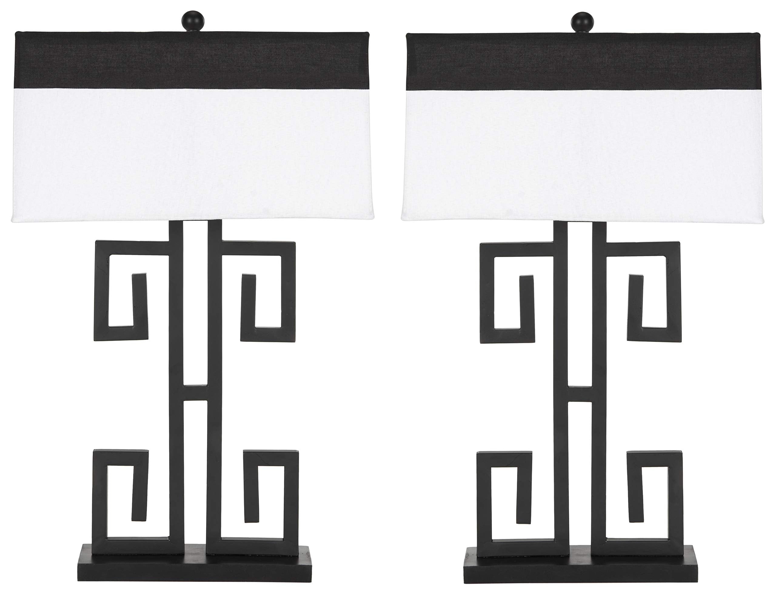 Safavieh Table Lamp Set of 2, 28in Black Metal, LED Bulbs Included, Model LIT4071A-SET2