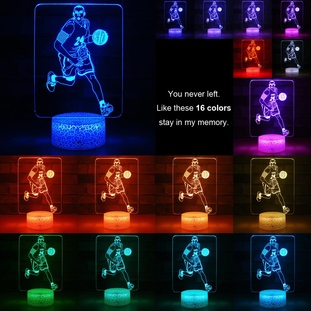 HYODREAM Basketball Night Light - 16 Color Changing, Dimmable Decor Lamp for Boys, Remote & Smart Touch, White, Model HYO203
