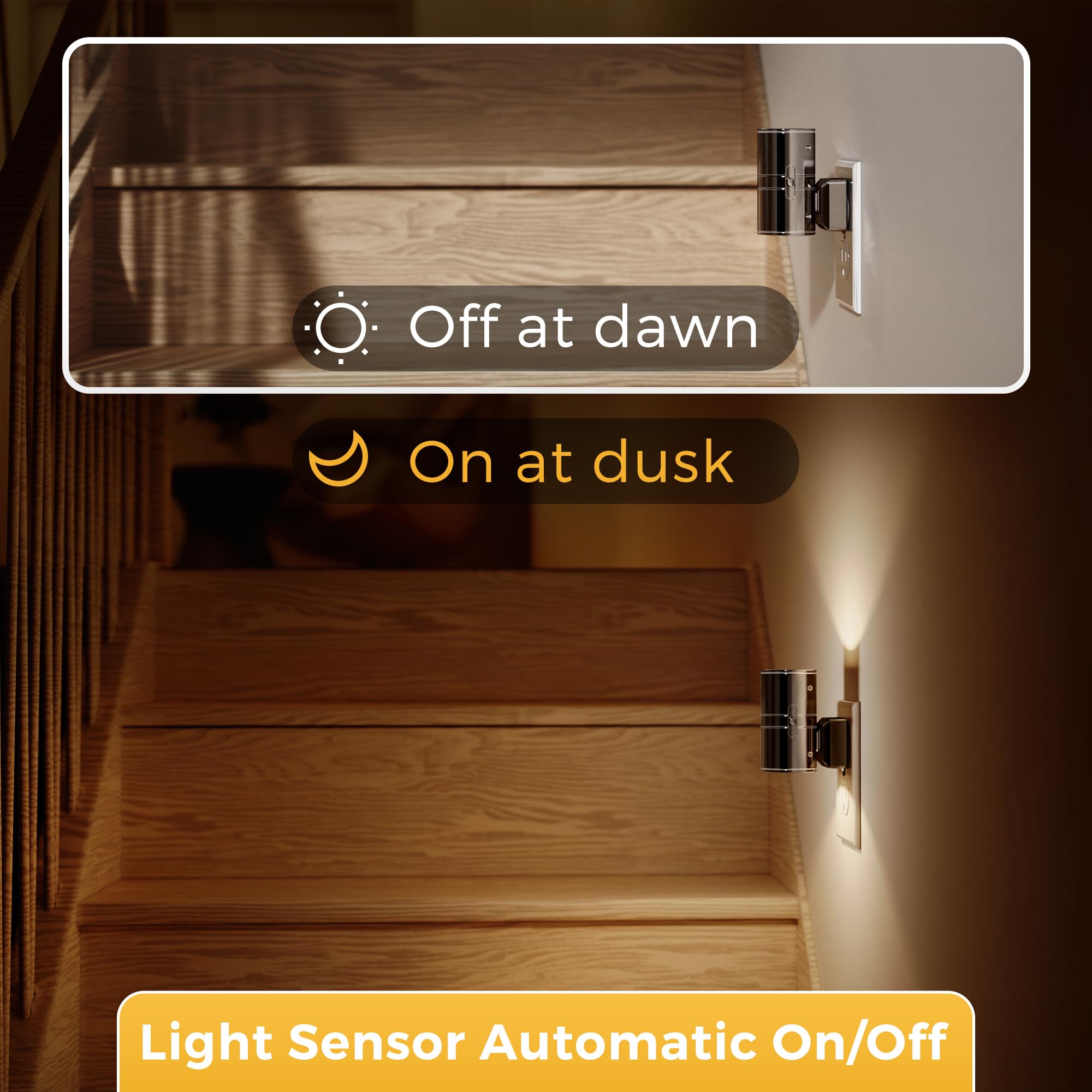 L Lohas Led Night Light, Automatic Night Lights Plug Into Wall, 2 Pack Nightlights With Light Sensor, 3000K Soft White 0-100Lm D