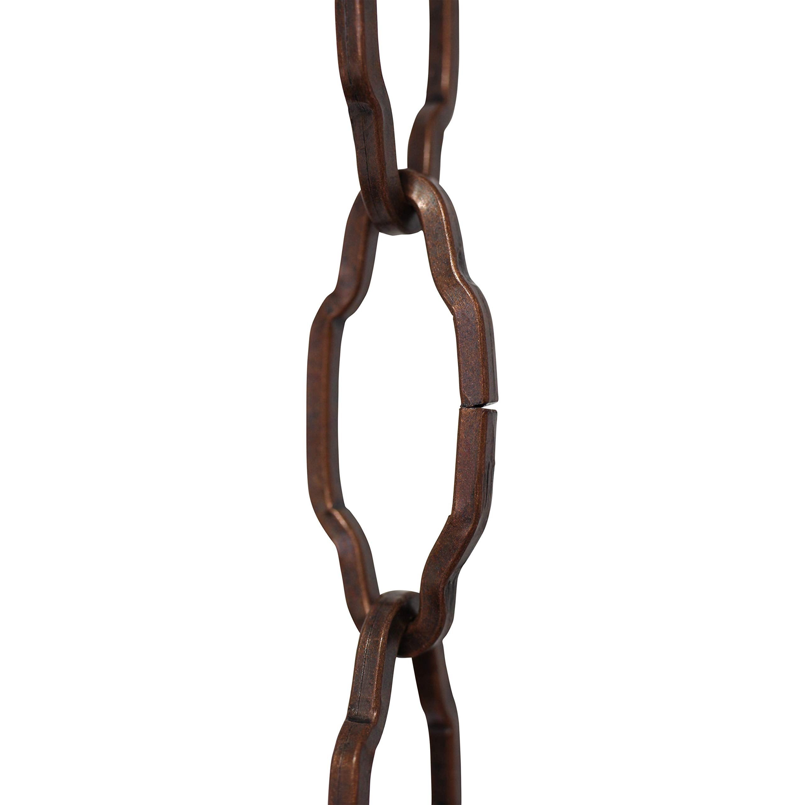 RCH Hardware CH-S57-33-AC-3 | 9 Gauge Decorative Solid Steel Motif Link Fixture Chain | 3 Foot Increments |Antique Copper Finish