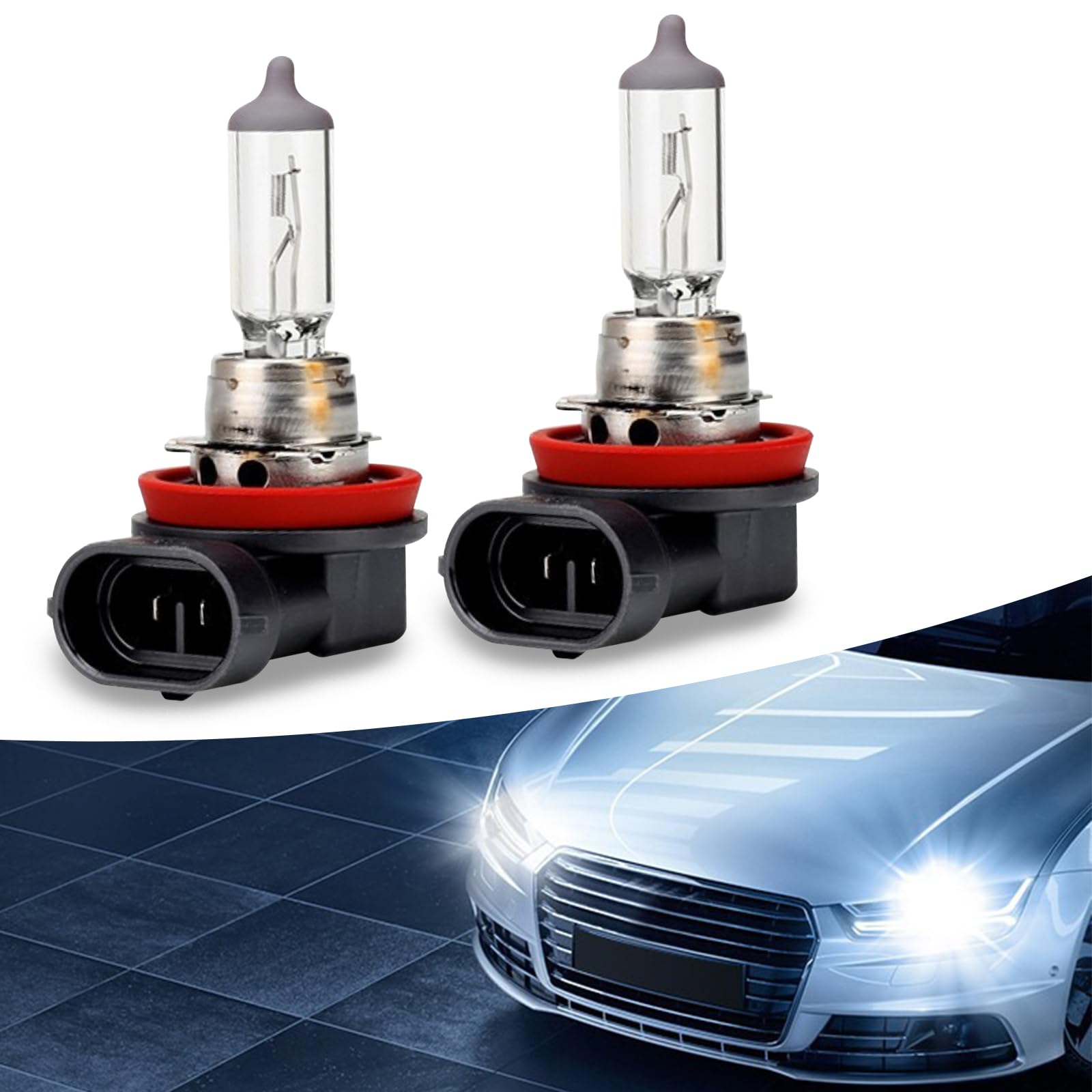 gunhunt H11 Halogen Bulb 12V Quartz Lamp Ultra-bright Beam 2 PCS White GURSD1701WH-H11-2PCS