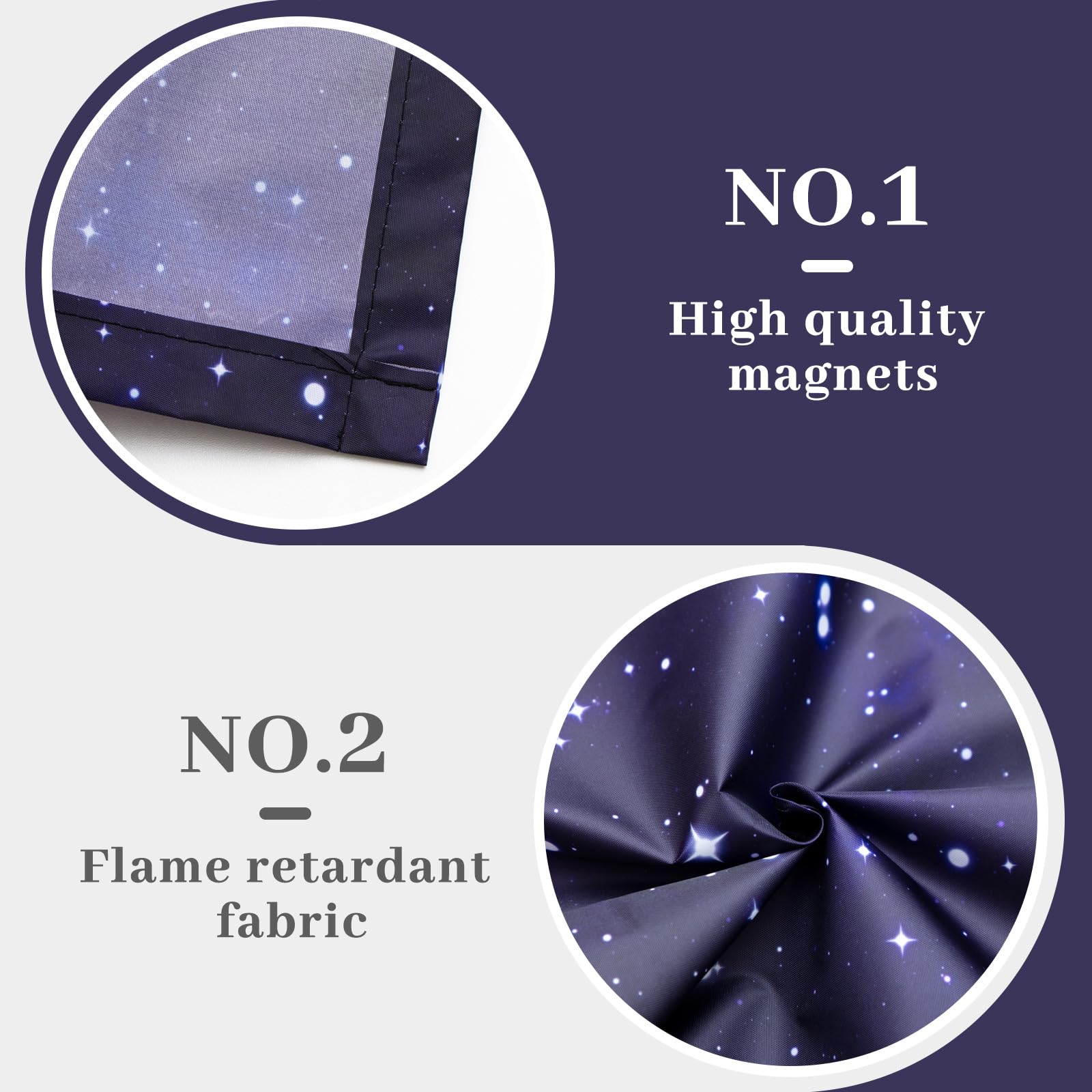 Baquler Fluorescent Light Covers, 2x2 ft, Magnetic, Flame Retardant Fabric, Starry Sky Design
