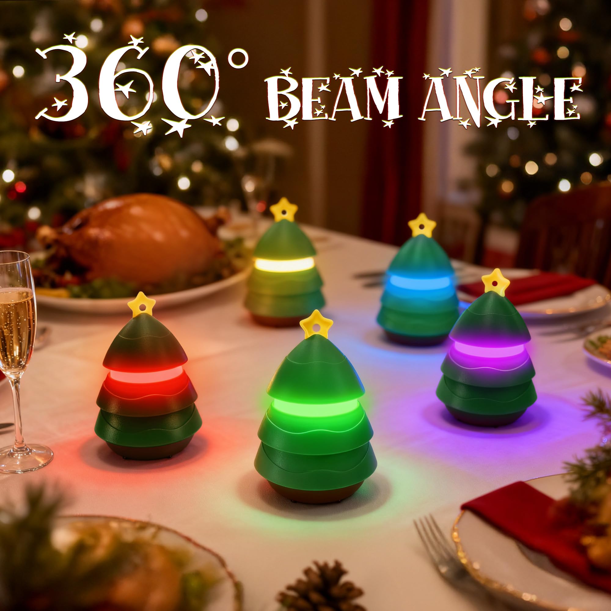 EverBrite Christmas Tree Lantern 3 Pack, 5 Light Modes, Green, Model E041061AE, Indoor & Outdoor Holiday Decoration