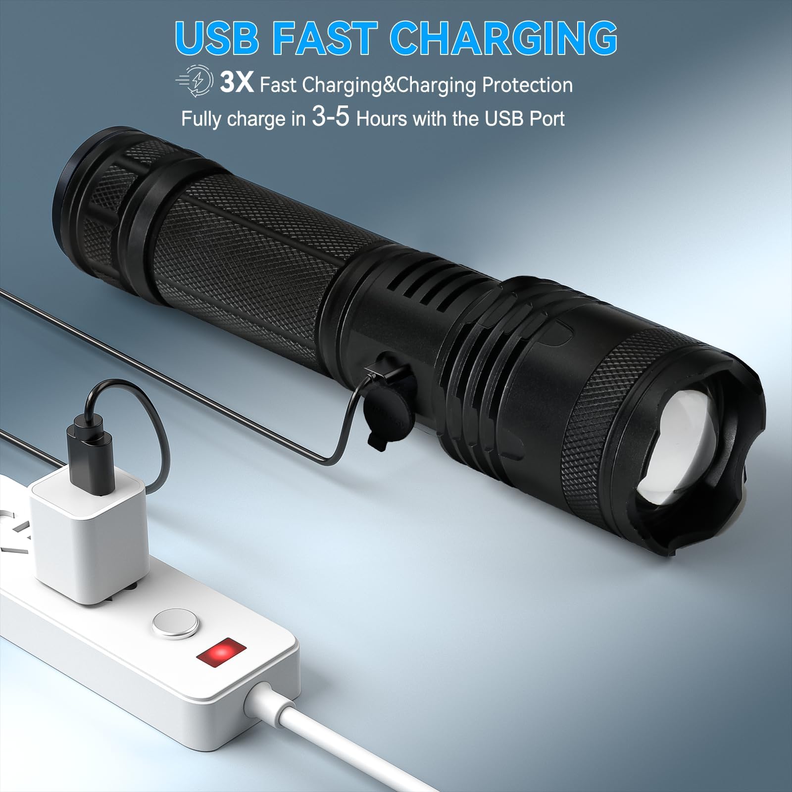 Sigoobal Flashlights High Lumens, 990000 Lumens Led Flashlight Rechargeable, 5 Modes, Adjustable Beam & 12H Running Time, Powerf