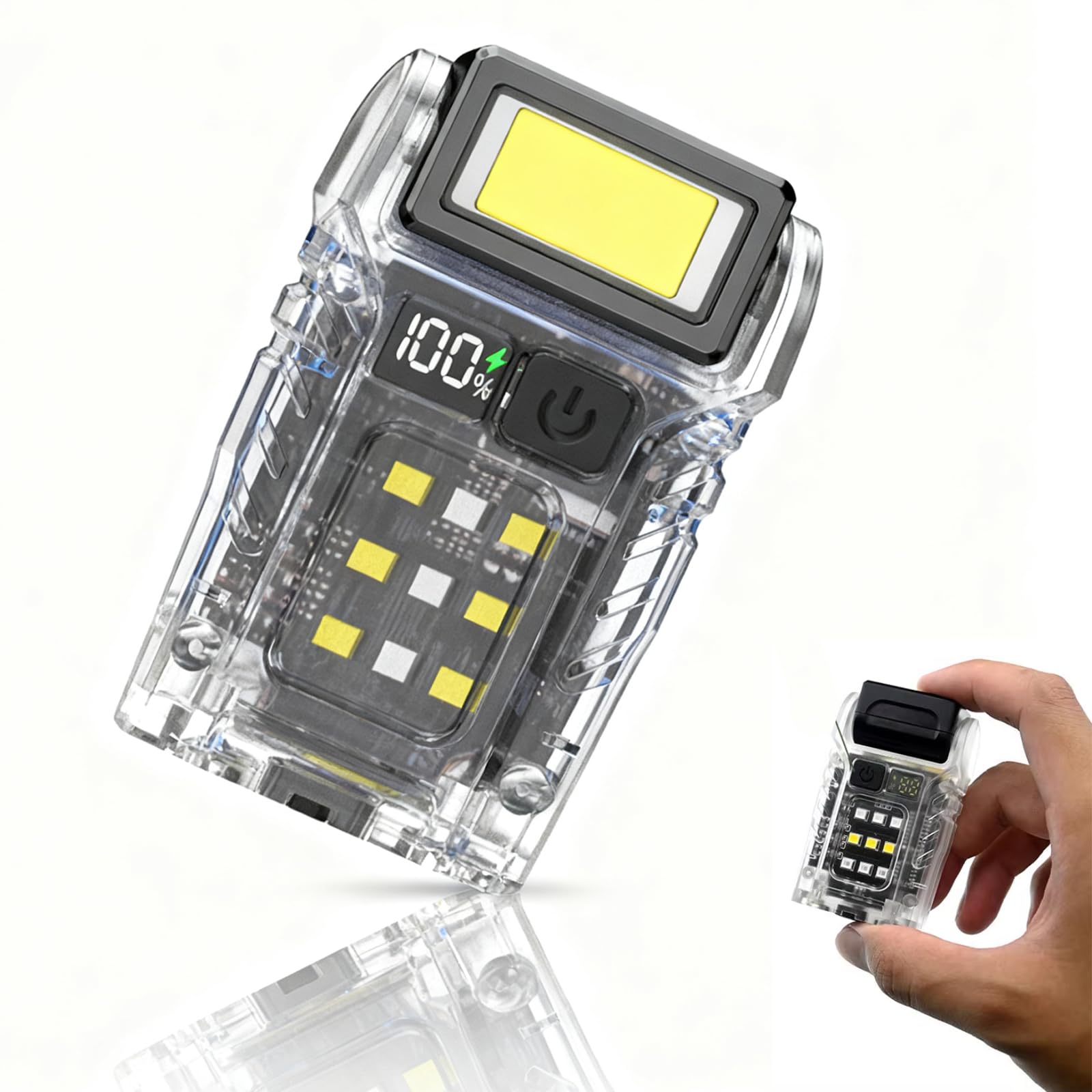 Wrrozz G5 EDC Flashlight 1200 Lumens, Super Bright 7 Modes Mini Pocket-Sized Flat Flashlights Rechargeable, Portable Small LED D