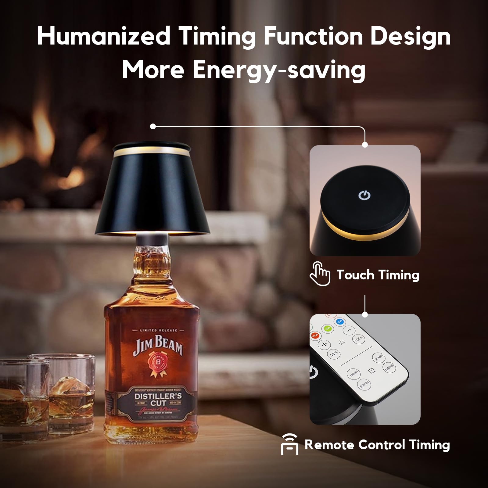Yupola Wireless Bottle Lamp With Remote,Cordless Lamp Shade Dimmable For Wine Bottles,Rechargeable Battery Operated Touch Contro