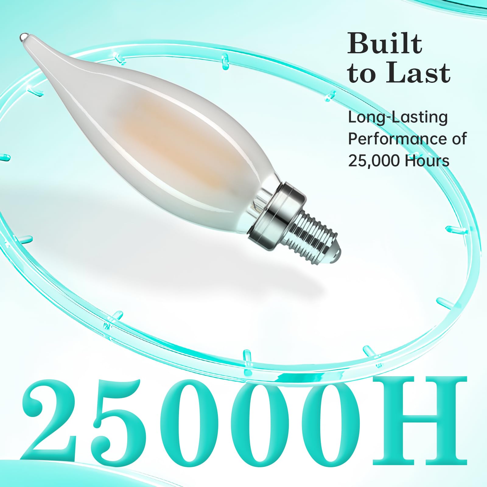 Amdtu E12 40 Watt Equivalent Frosted Small Base Led Bulb Candelabra Candle Ca10 Dimmable Chandelier Light Ideal For Dining Rooms
