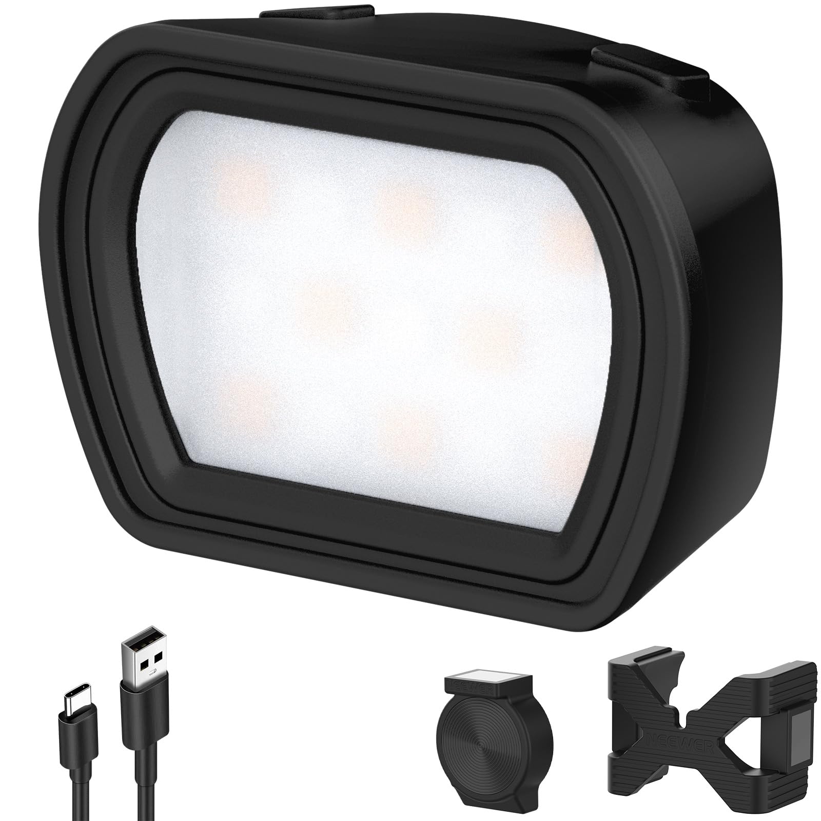 NEEWER BASICS Magnetic Auxiliary Light Compatible with DJI OSMO Pocket 3 Camera Creator Combo, 1.3W Rechargeable Plastic Mini LE