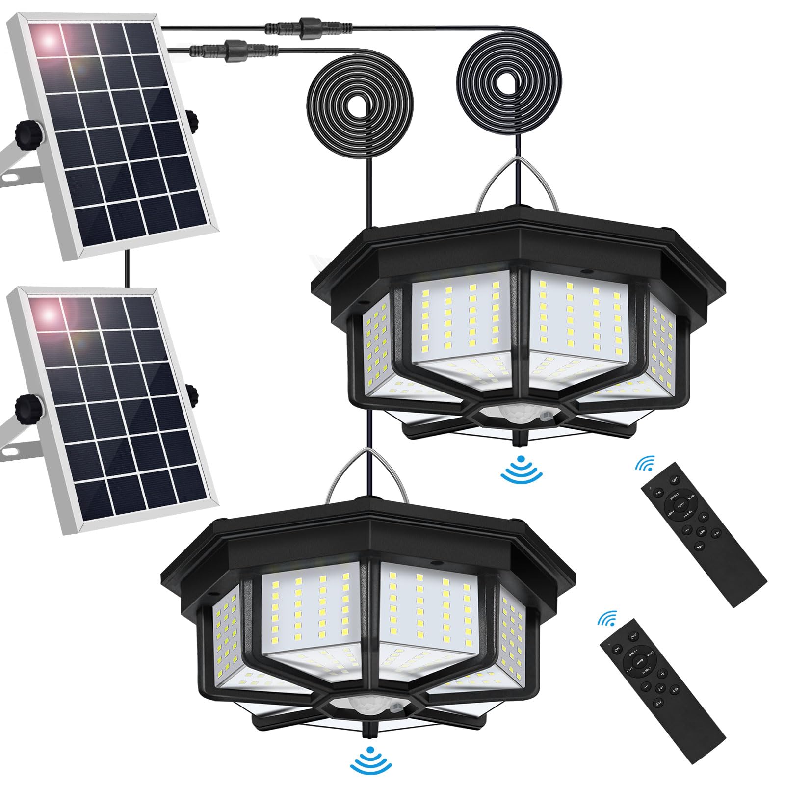 Solar Shed Lights Indoor Outdoor, Aqonsie 288LED Solar Powered Motion Sensor Pendant Light Daytime Available, Solar Indoor Light