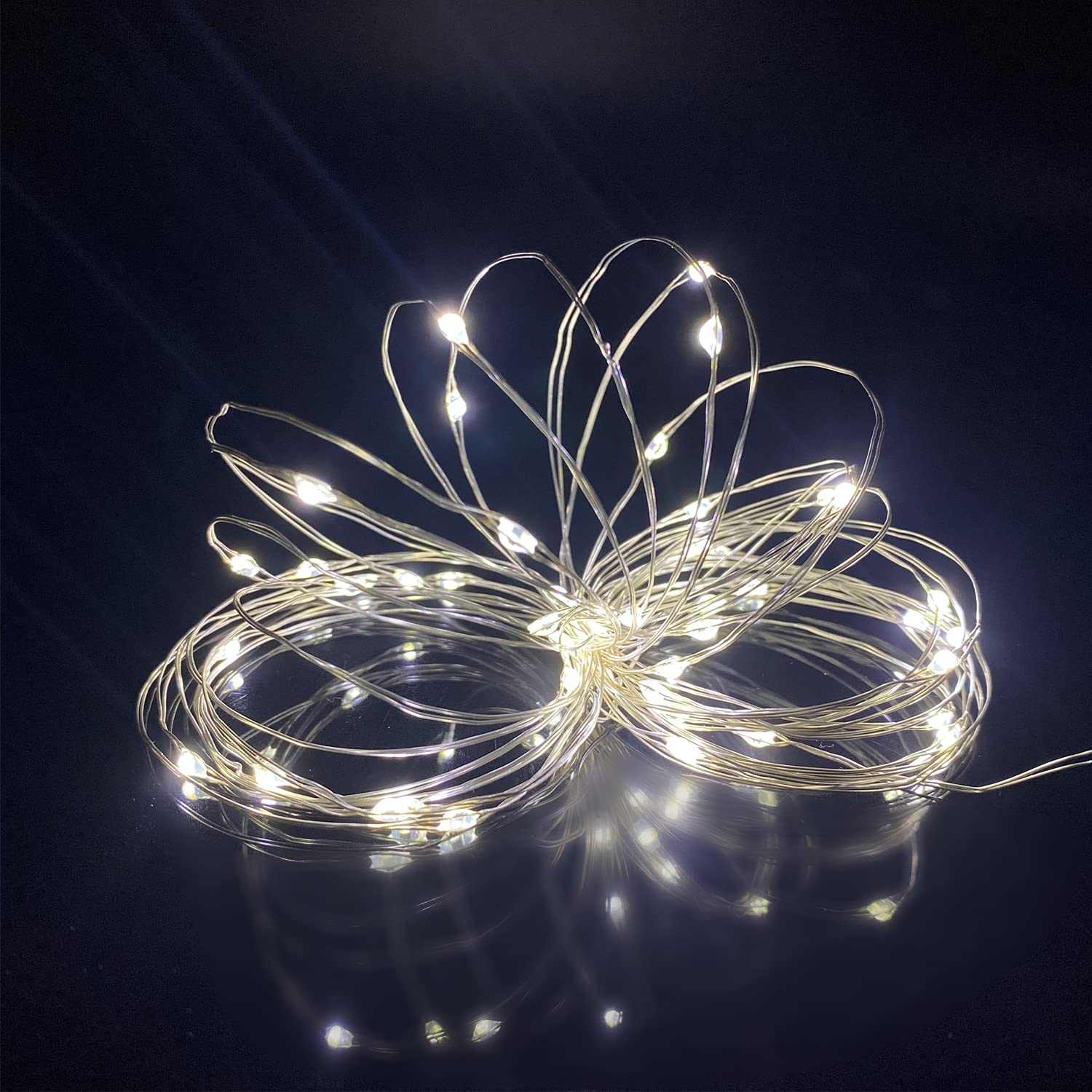 Everfit Lighting 2 Pack Mini LED Fairy Lights 50 LEDs 18 Feet Cold White Waterproof Battery Box Model BC