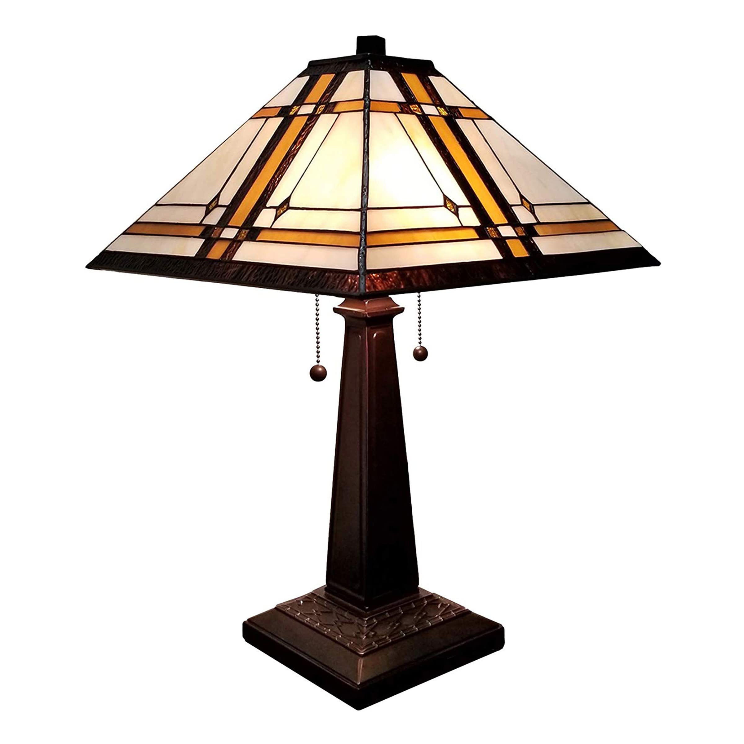 Amora Vintage Tiffany Table Lamp - Stained Glass Nightstand Lamp - Table Night Light W/Tiffany Lighting - 23Stained Glass Lamps 