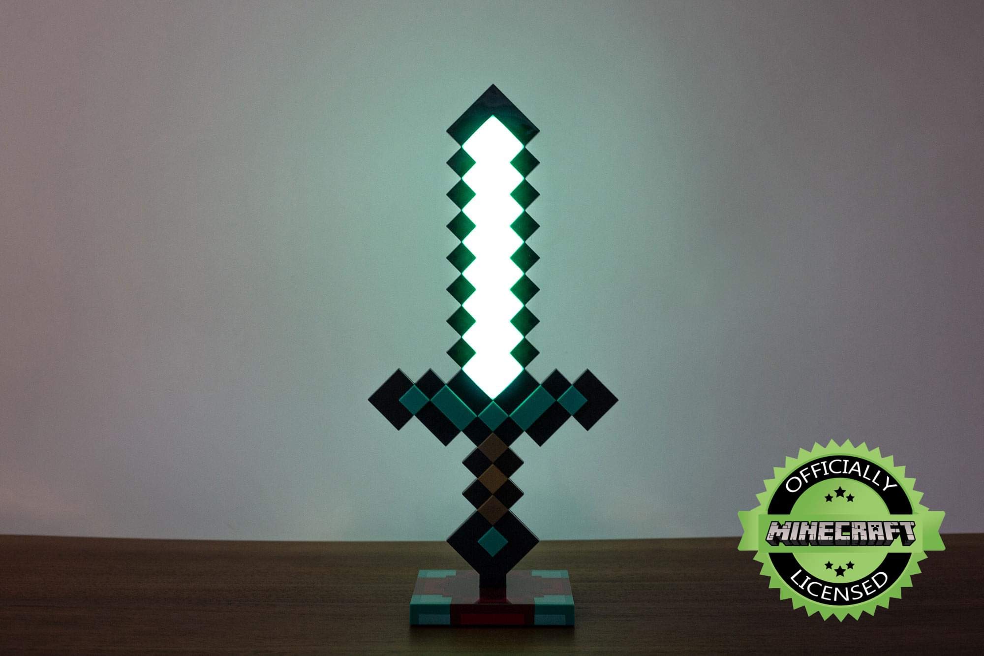 Minecraft Diamond Sword 14 Inch Usb Desk Led Night Light - Decorative, Fun, Safe & Awesome Bedside Mood Lamp Toy For Baby, Boys, Teen, Adults & Gamers - Best For Home'S Bedroom, Living Room Or Office