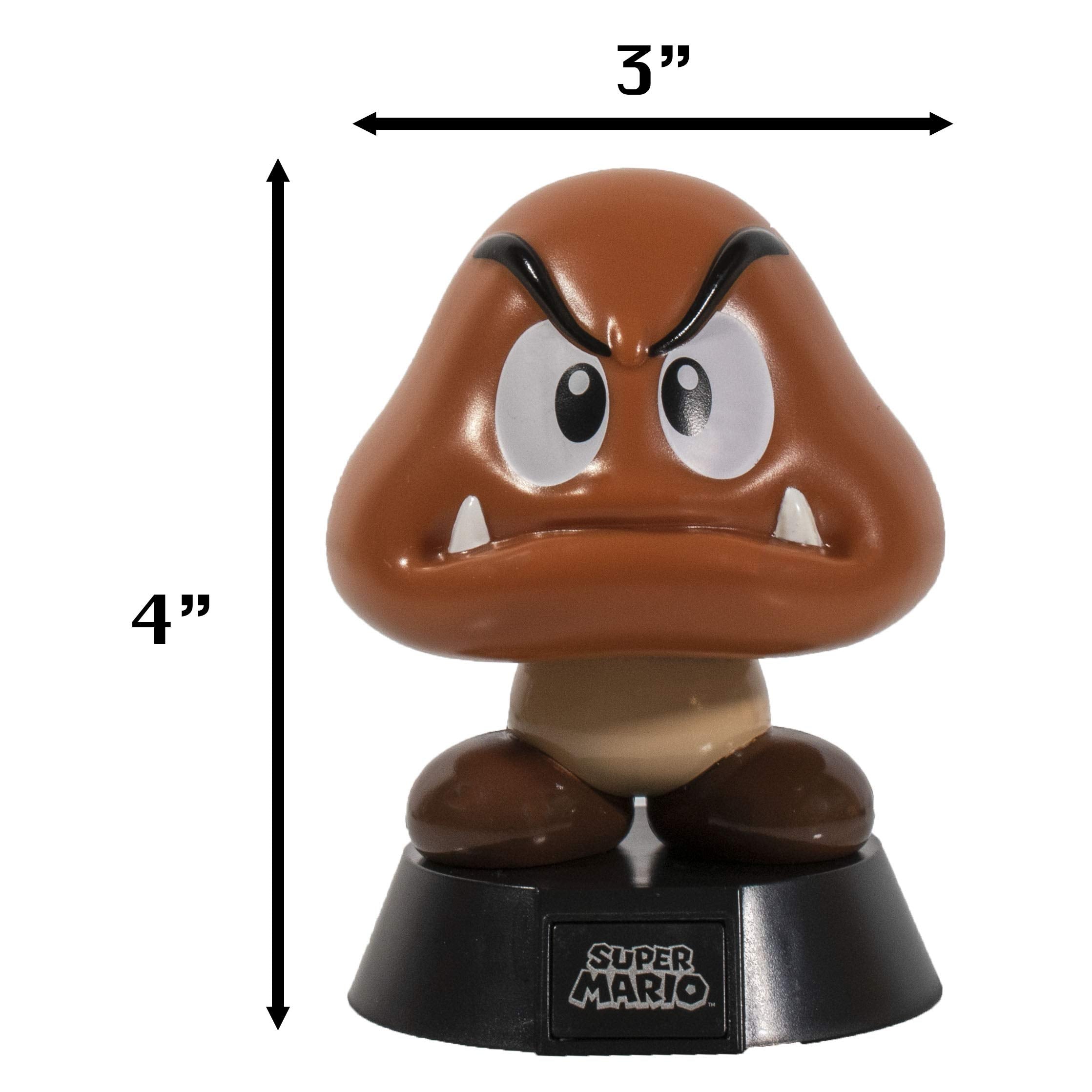 Paladone Super Mario Goomba 3D Light - Multicoloured, 50W, Plastic - Ideal for Kids' Bedrooms & Home Decor, Model PP4373NN