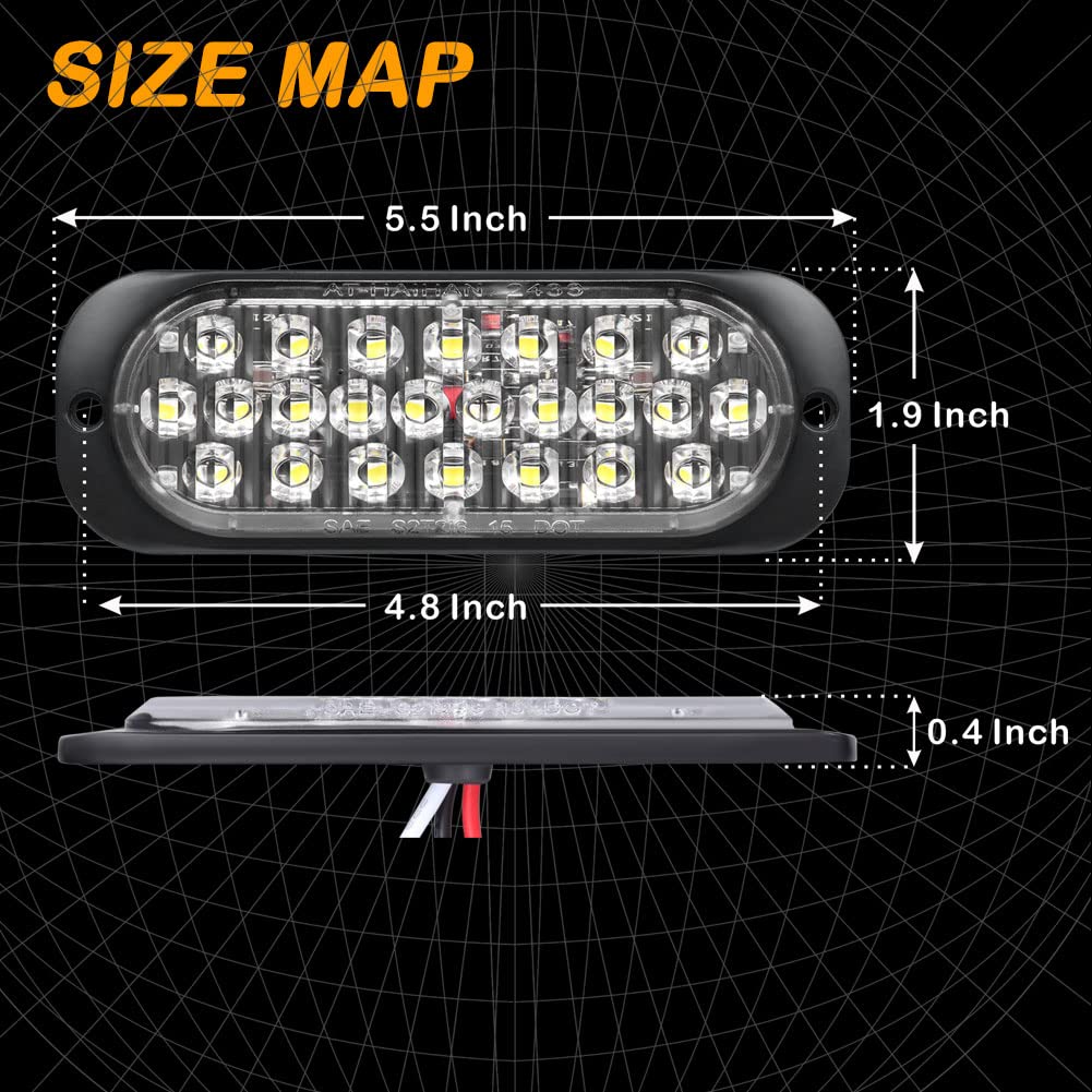 At-Haihan Pack Of 2 Aluminum Housing 24 White Led Trailer Stop Brake Turn Tail Lights, Dot Compliant Waterproof Surface Mount Li